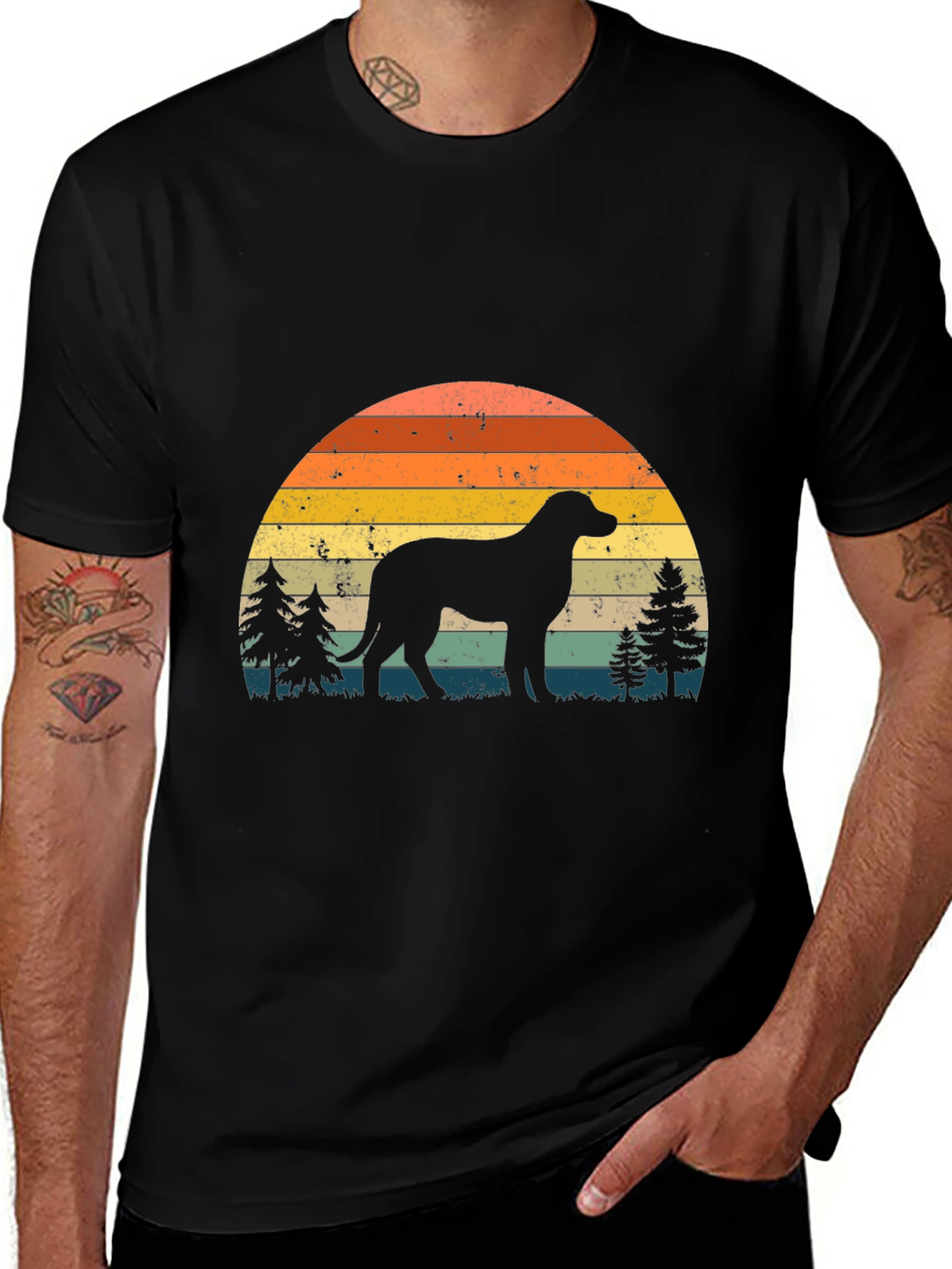 Variant 14 of Retro Dog Silhouette Graphic Tee