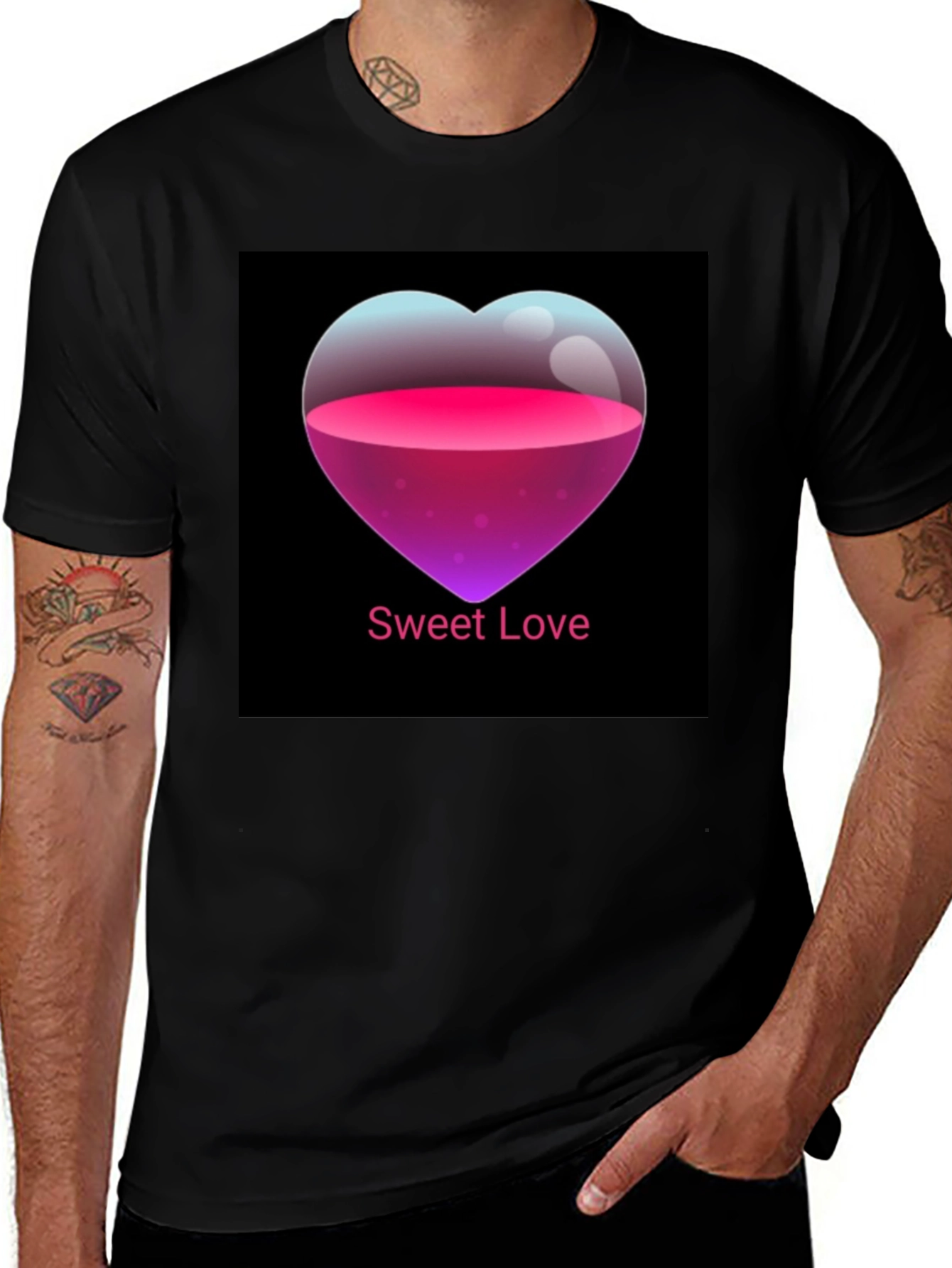 Variant 22 of Sweet Love Graphic Tee - Trendy Heart Design