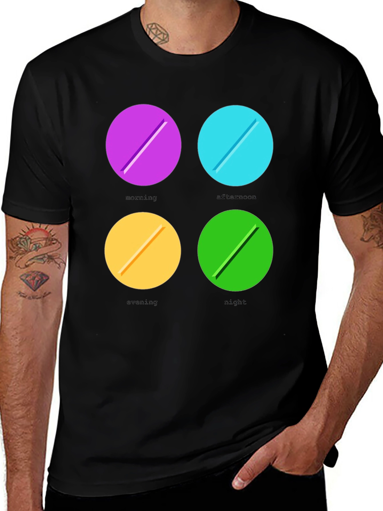 Variant 16 of Pill Time T-Shirt - Morning, Afternoon, Evening, Night