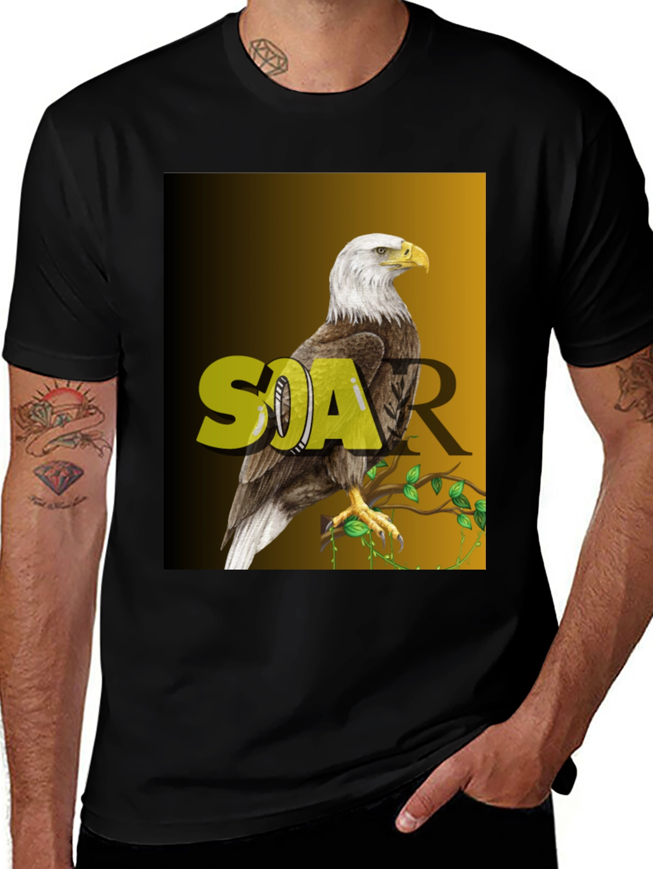 Variant 24 of Soar Eagle Graphic T-Shirt - Black