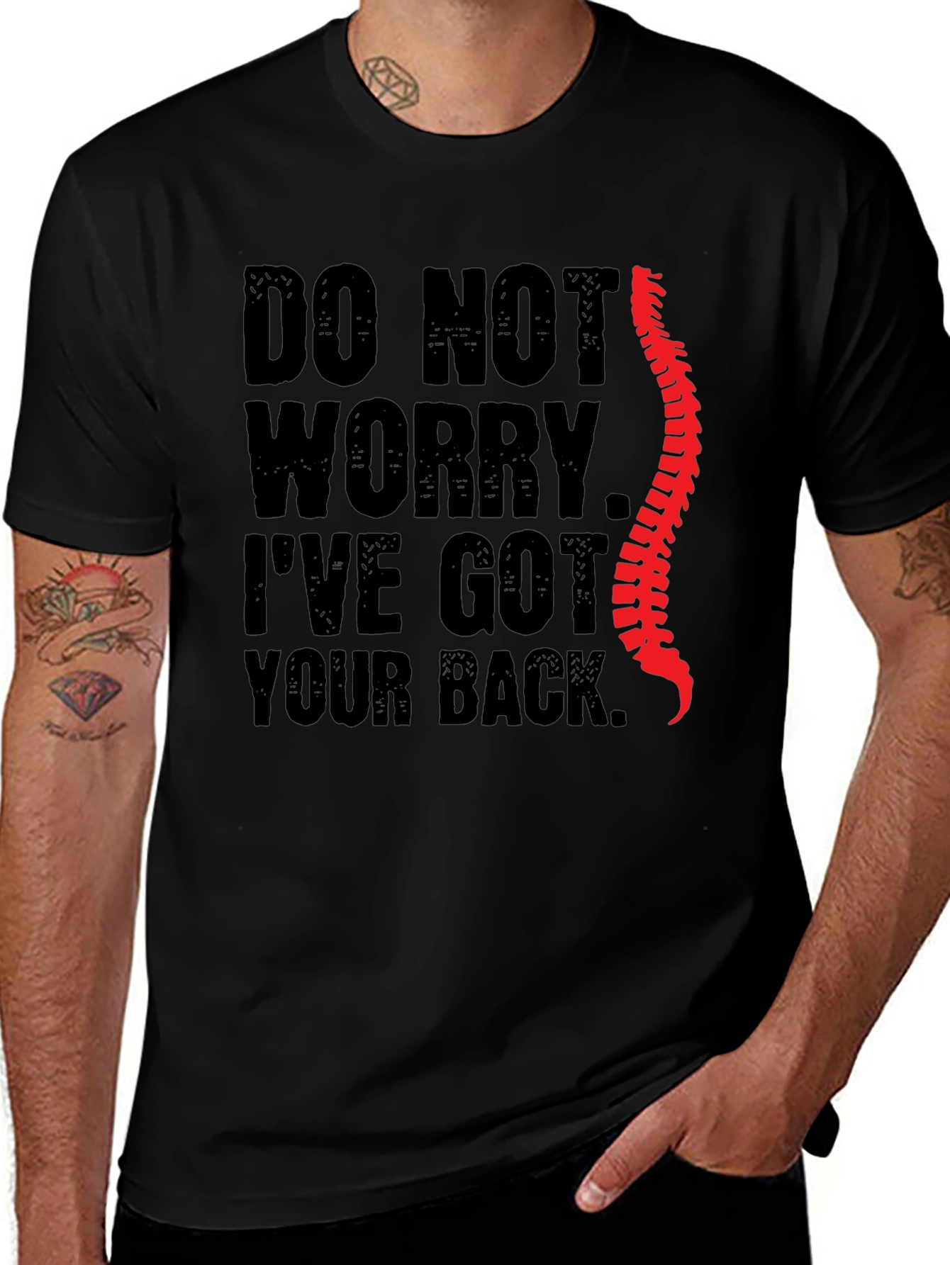 Variant 10 of Funny Chiropractic T-Shirt - I've Got Your Back!