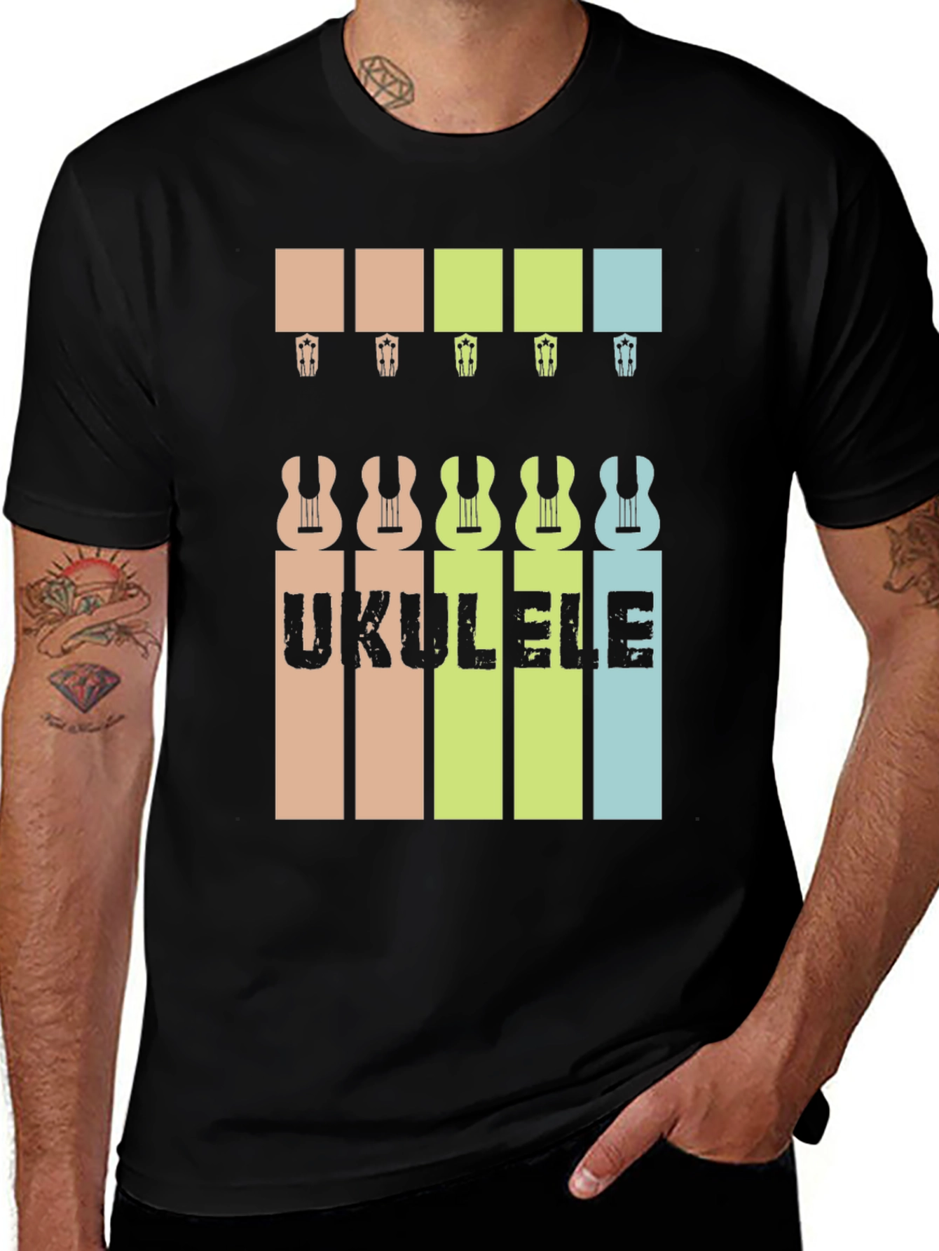 Variant 4 of Ukulele Retro Graphic T-Shirt - Music Lover Tee