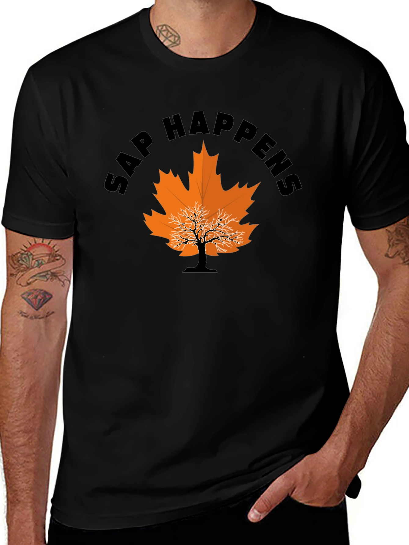 Variant 20 of Sap Happens Maple Leaf Graphic T-Shirt
