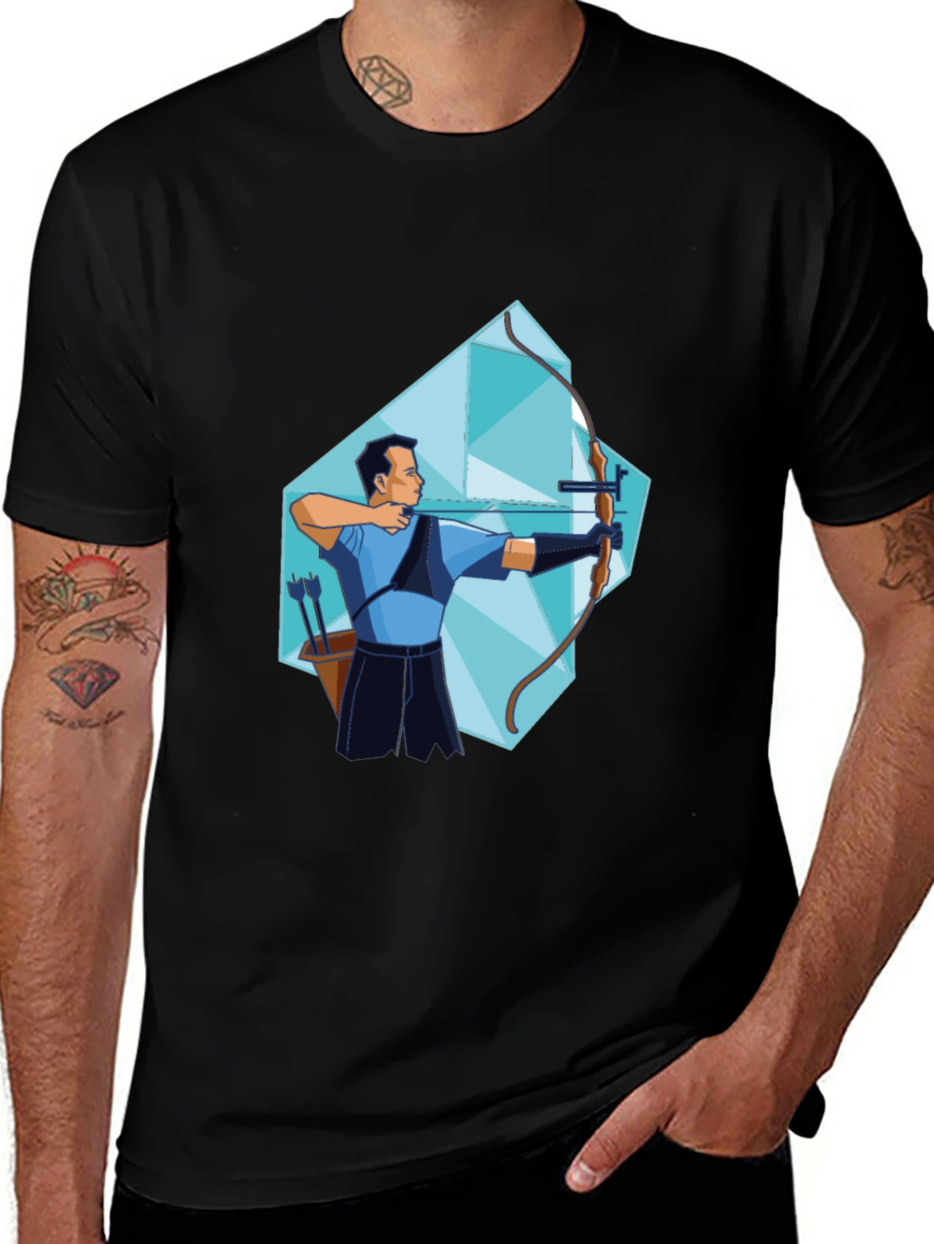 Variant 20 of Archer Graphic Tee - Stylish Sporty Black T-Shirt
