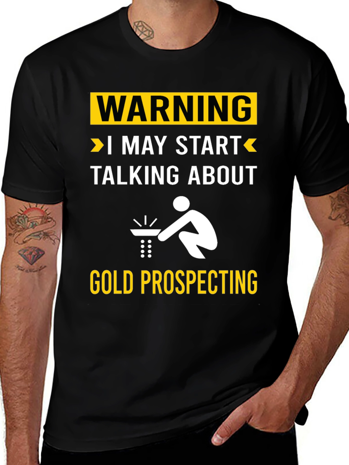 Variant 9 of Gold Prospecting Warning T-Shirt