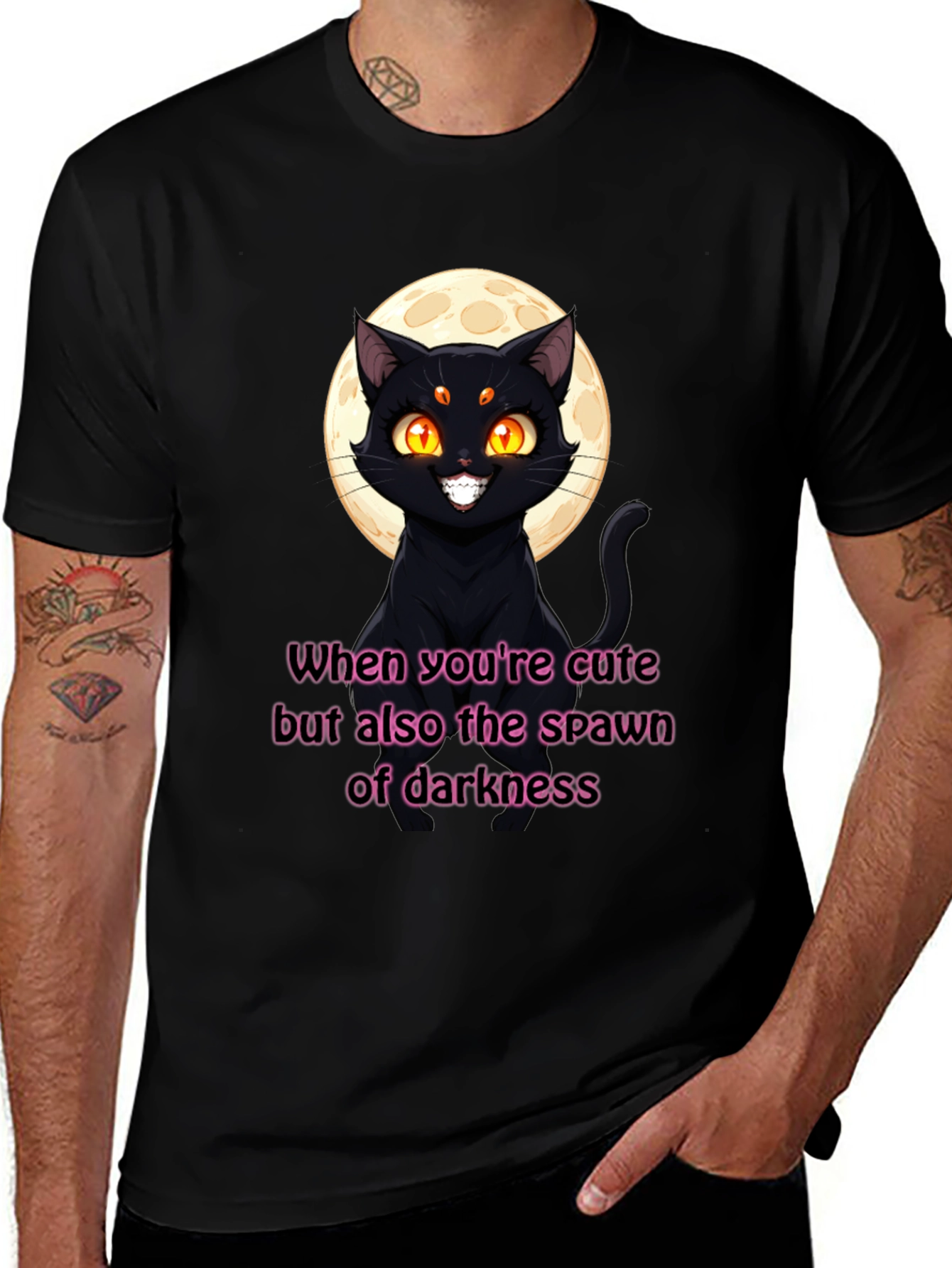 Variant 17 of Cute & Dark Cat Graphic T-Shirt