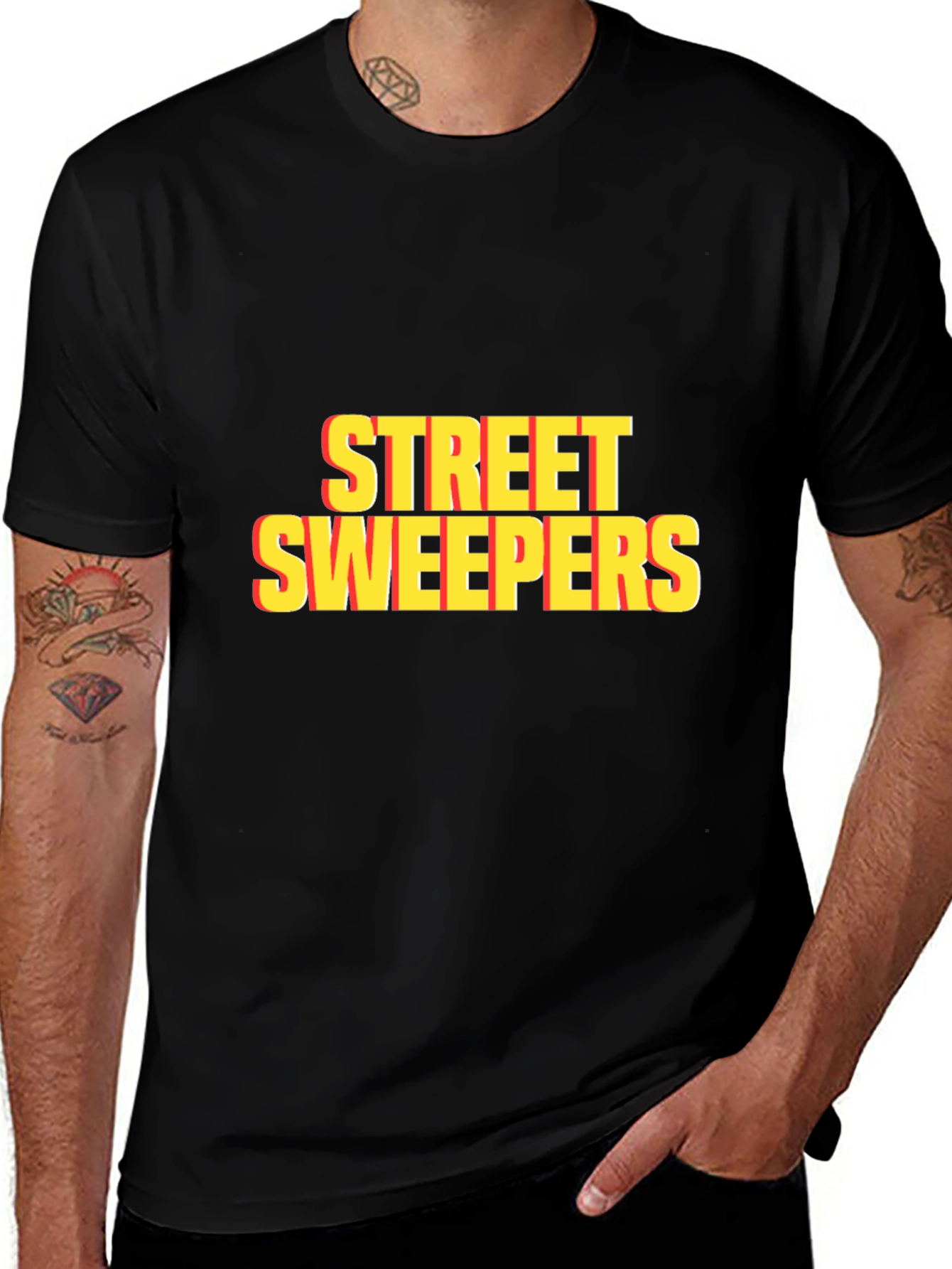 Variant 7 of Street Sweepers Graphic Print Black T-Shirt