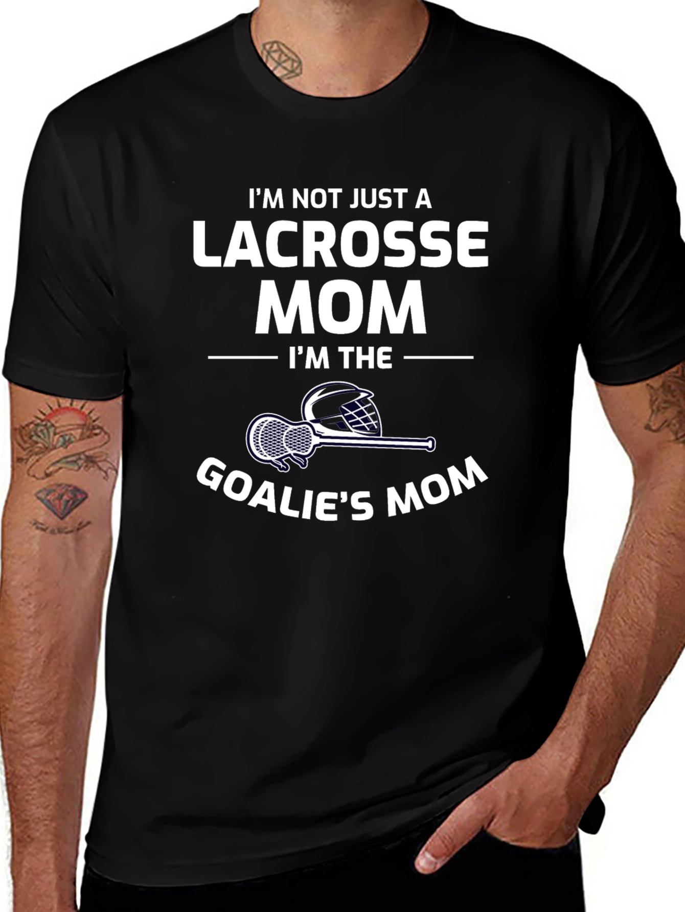 Variant 23 of Lacrosse Goalie Mom T-Shirt - Black