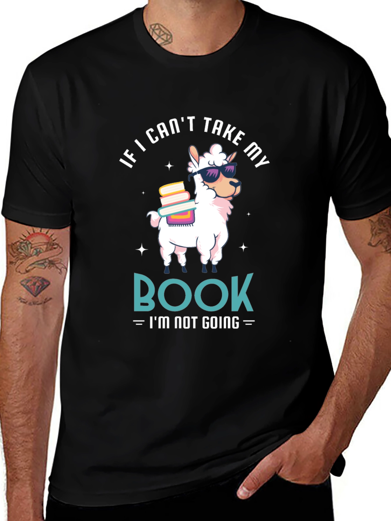 Variant 7 of Llama Book Lover Graphic T-Shirt