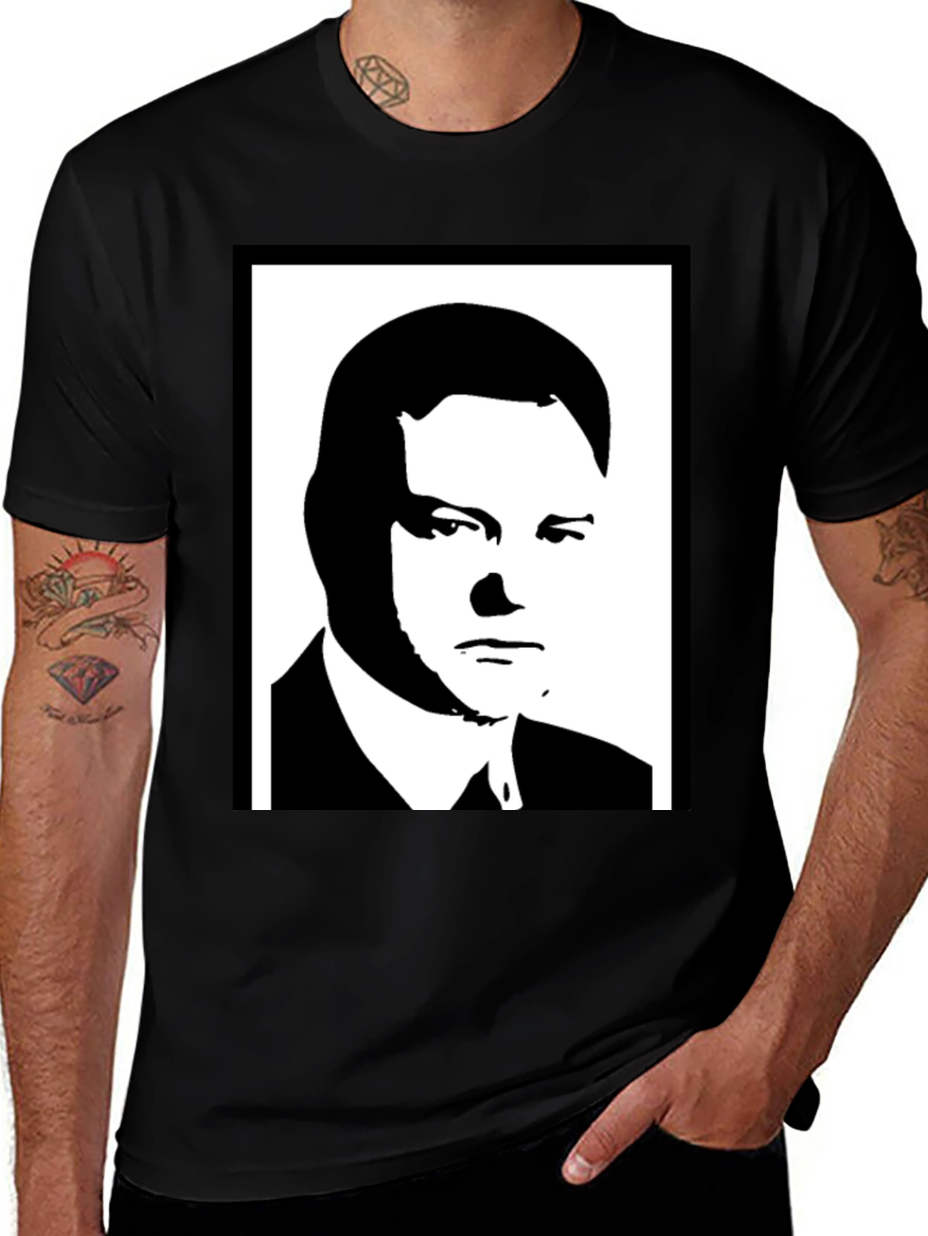 Variant 9 of Silhouette Portrait Tee - Bold Graphic Black Shirt