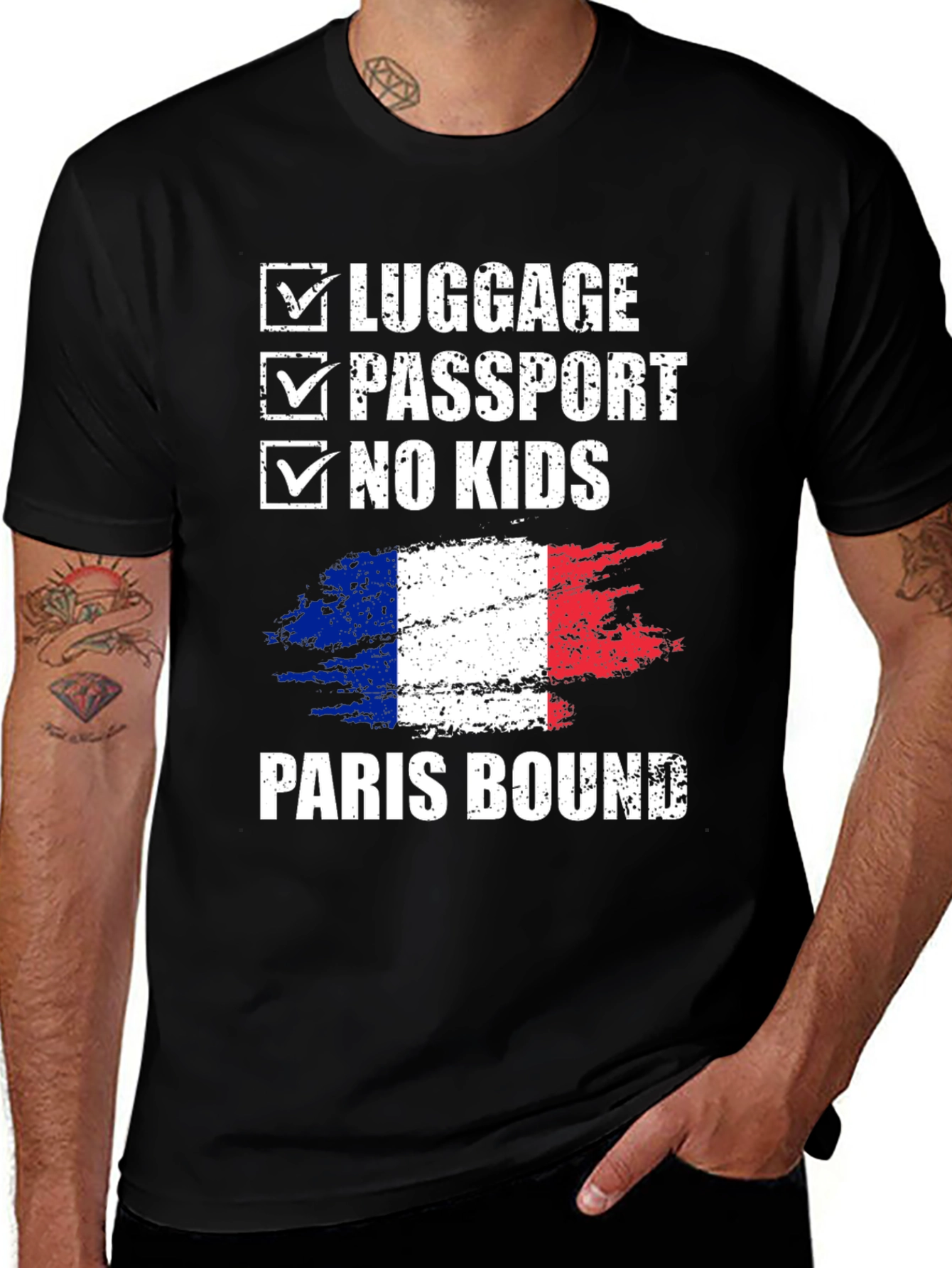 Paris Bound Novelty Graphic T-Shirt