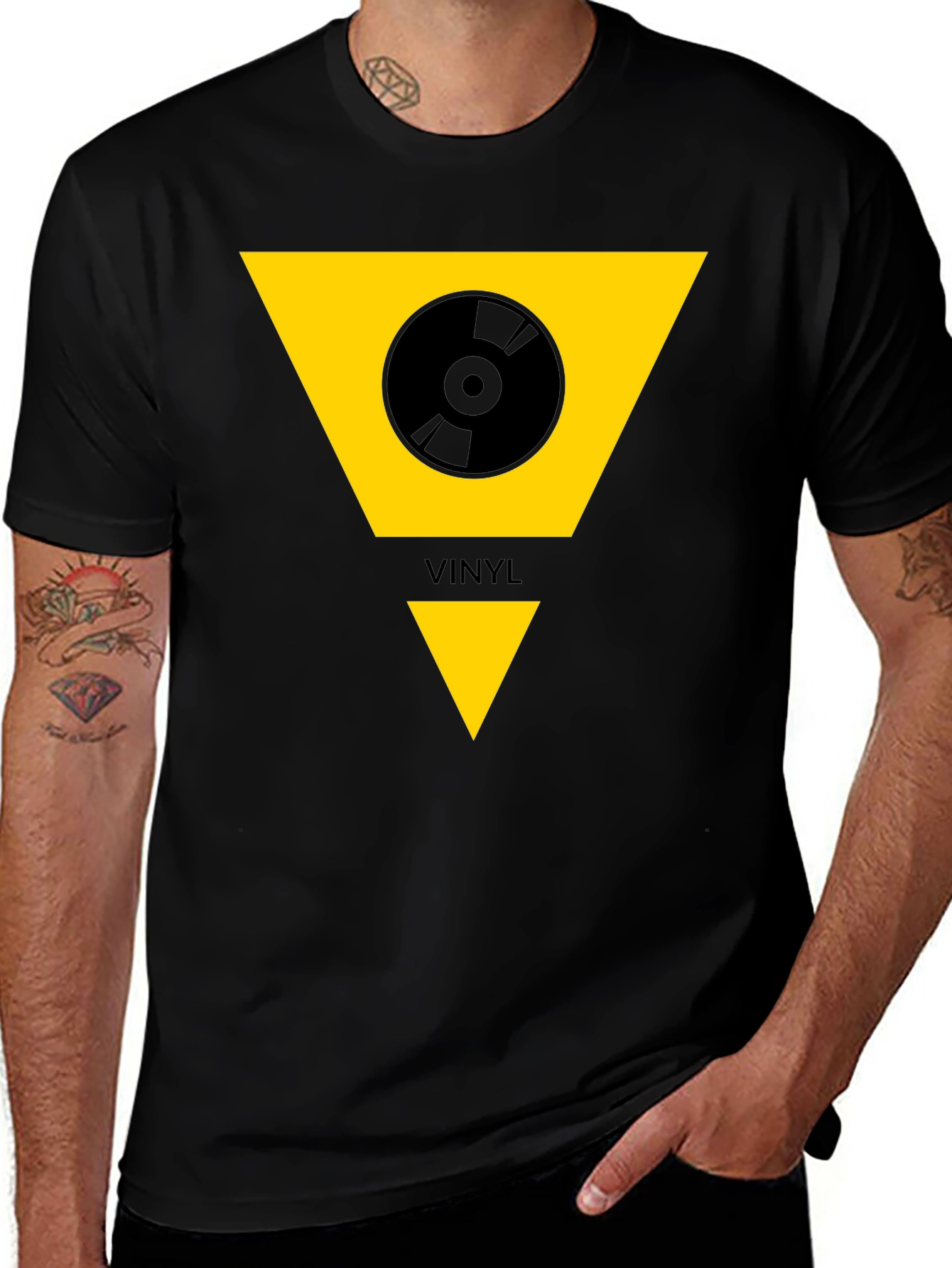 Variant 27 of Vinyl Record Triangle Graphic T-Shirt