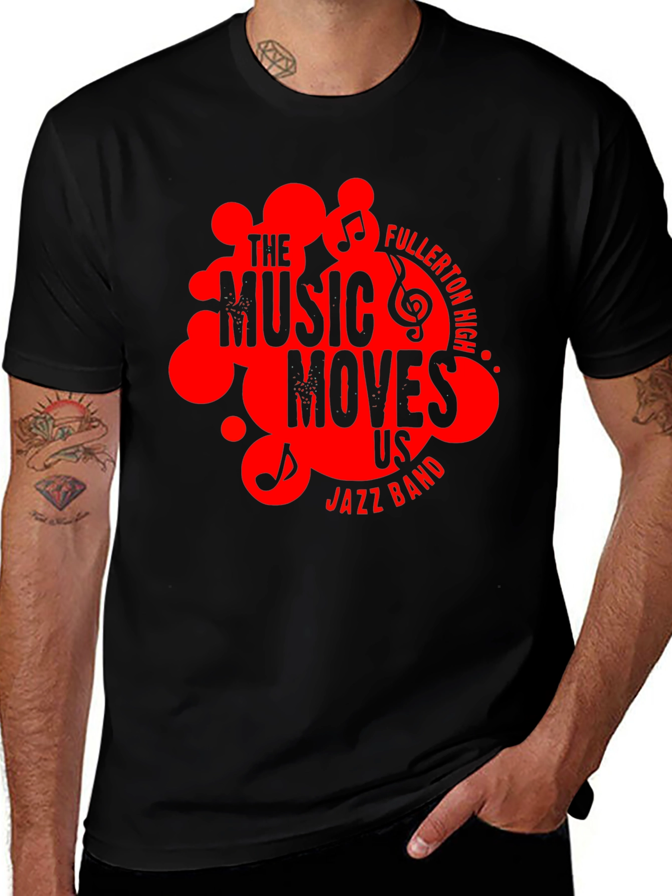 Variant 21 of The Music Moves Us Jazz Band Black T-Shirt