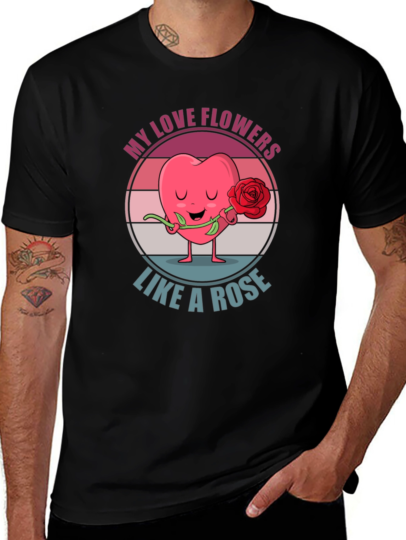 Variant 12 of My Love Flowers Like a Rose Graphic Tee