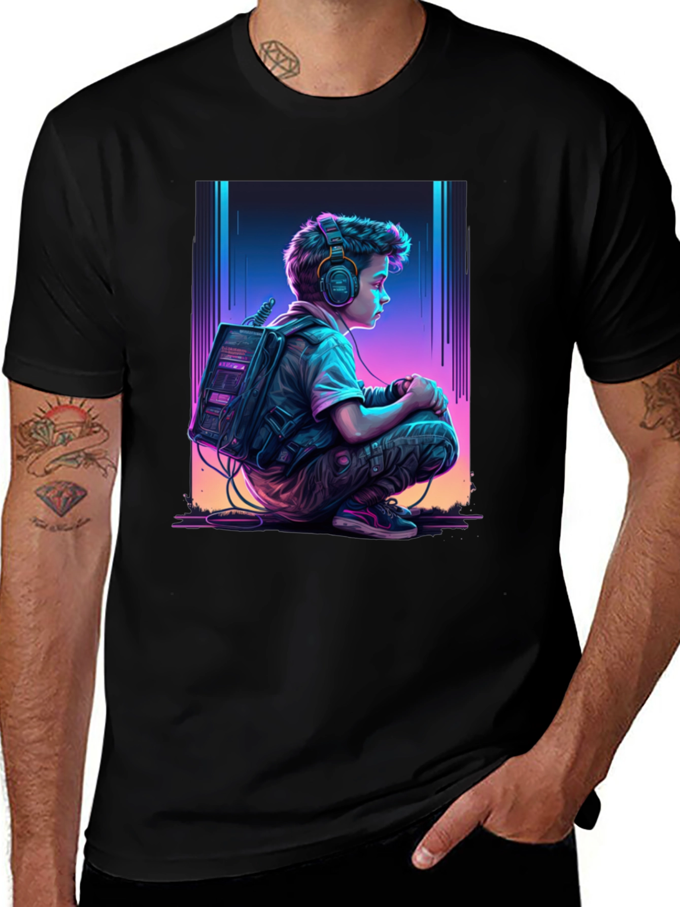 Variant 27 of Retro Vibes T-Shirt: Gamer Boy Design