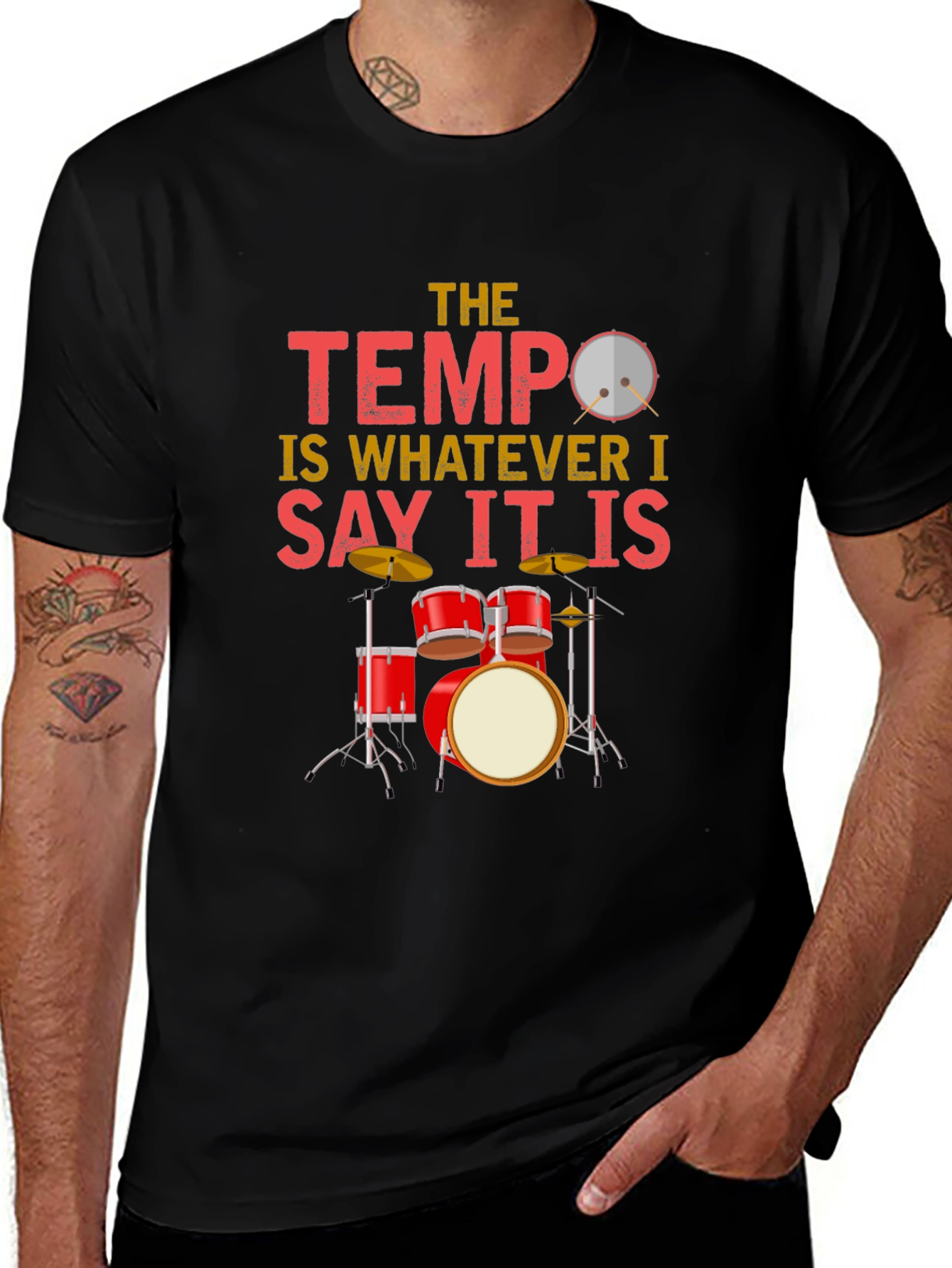 Variant 7 of The Tempo Drummer T-Shirt: Music Lover Tee