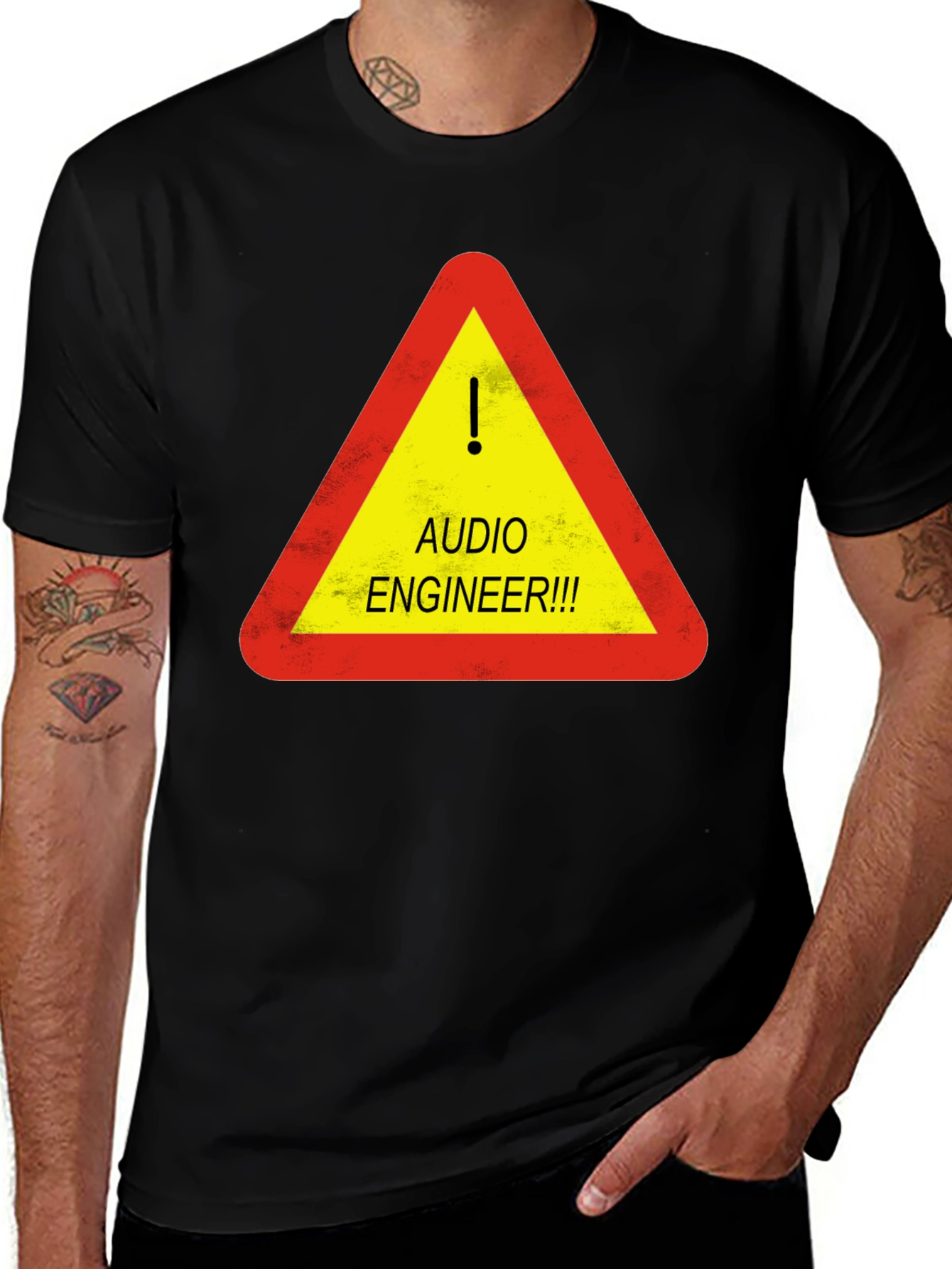 Audio Engineer Warning T-Shirt - Black