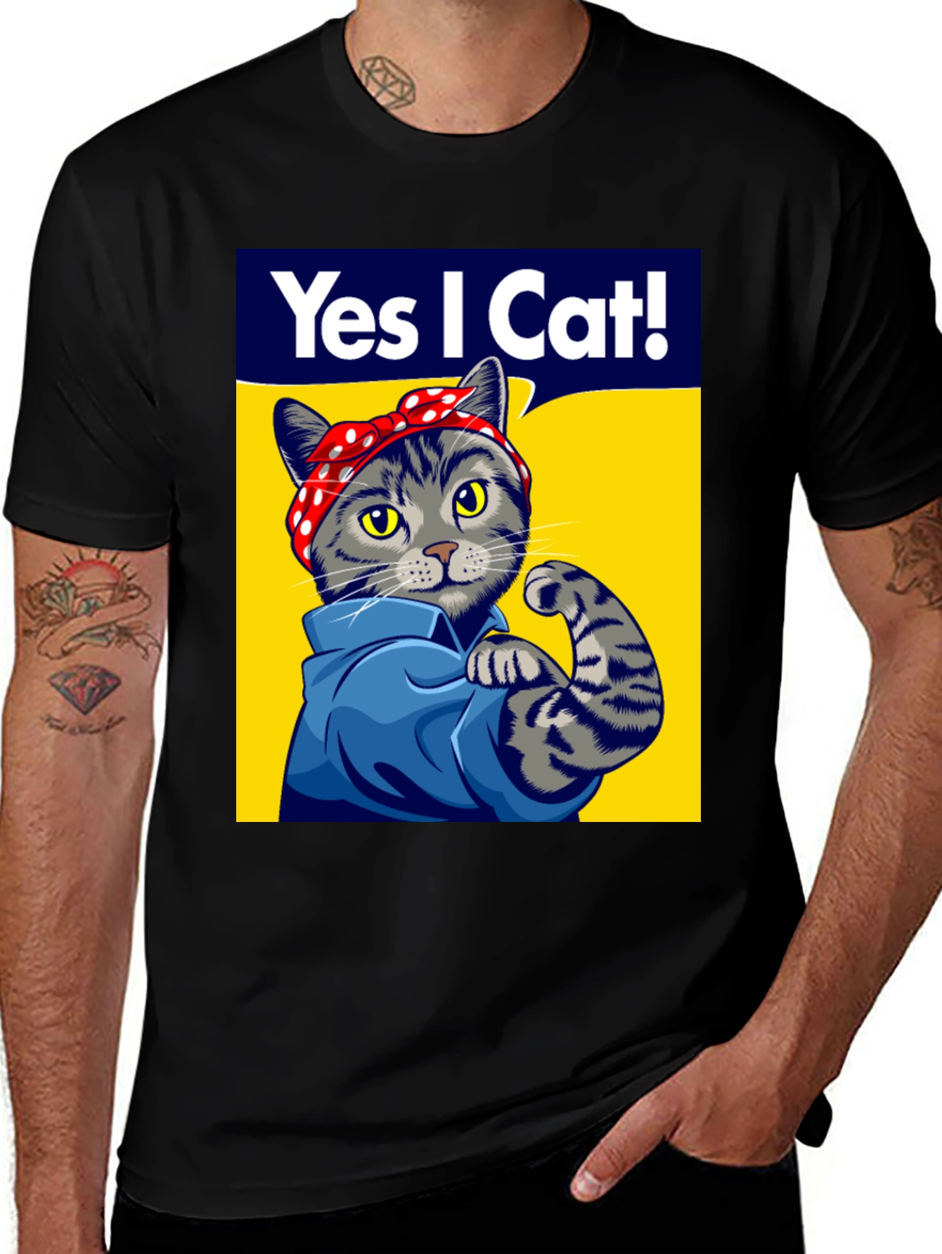 Variant 15 of Rosie the Riveter Cat T-Shirt