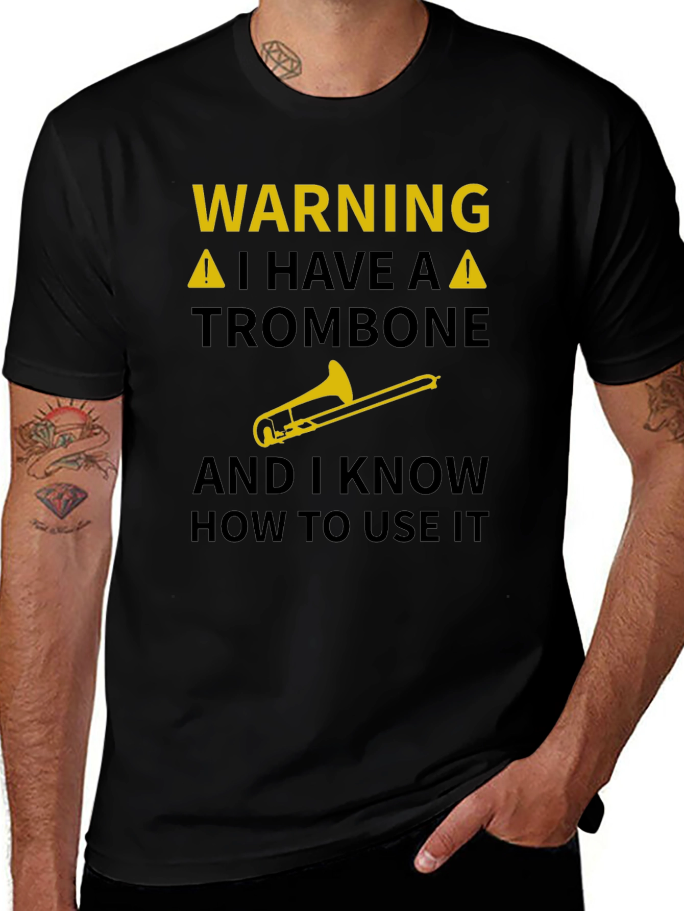 Variant 19 of Warning Trombone T-Shirt