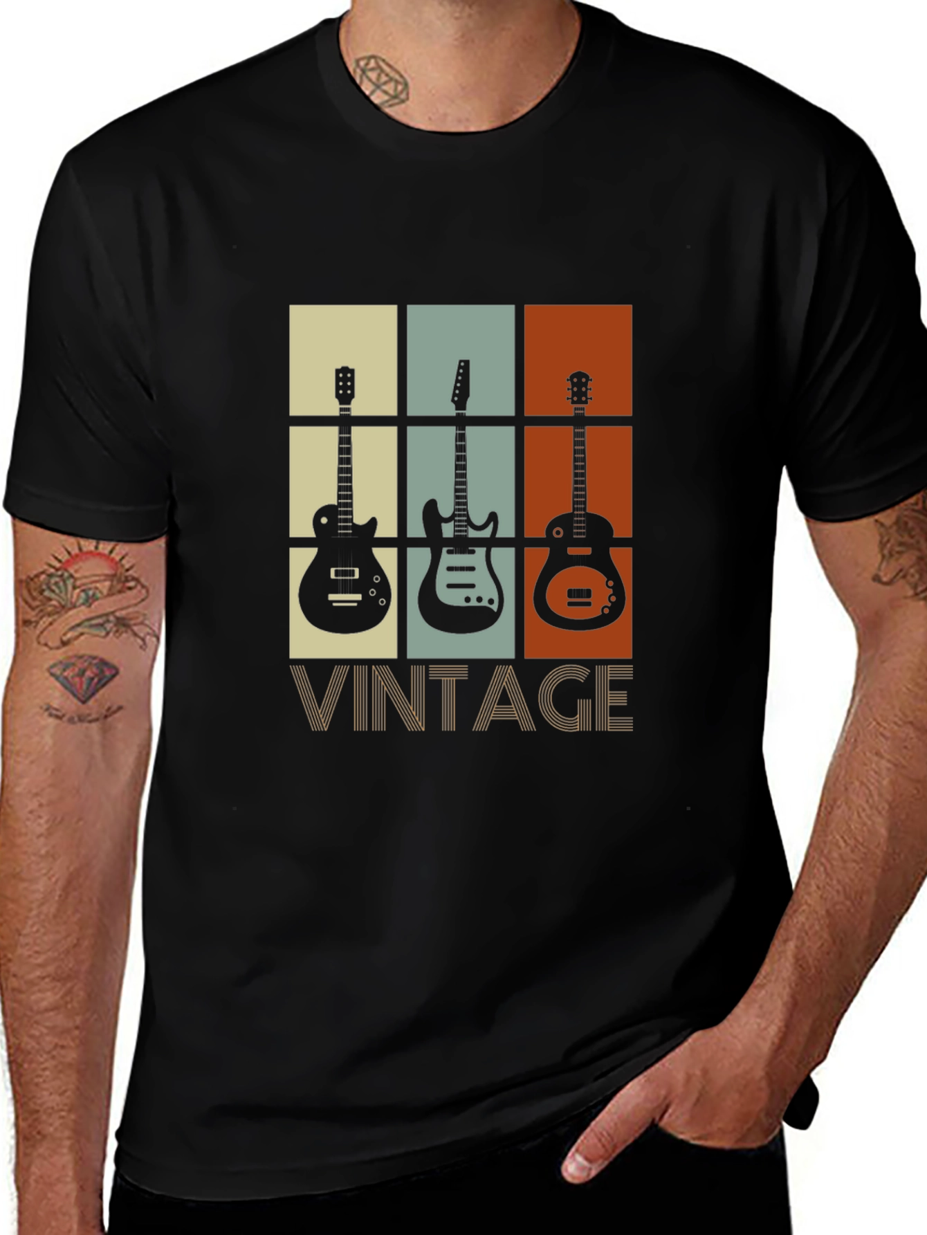 Variant 5 of Vintage Guitar T-Shirt - Retro Music Lover Tee