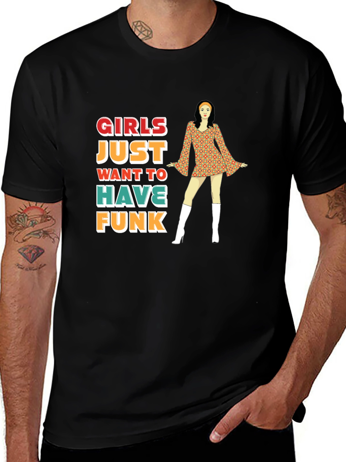 Variant 10 of Girls Just Want to Have Funk Retro T-Shirt