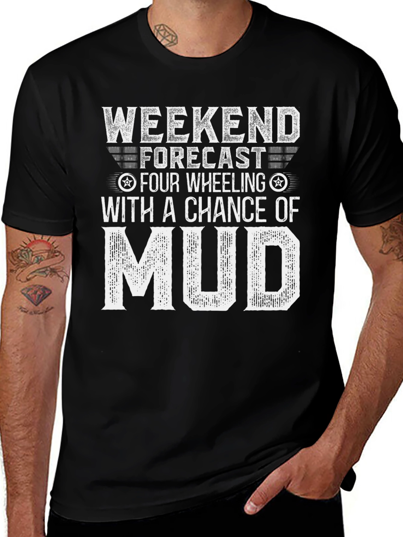 Variant 25 of Weekend Four Wheeling & Mudding Black T-Shirt