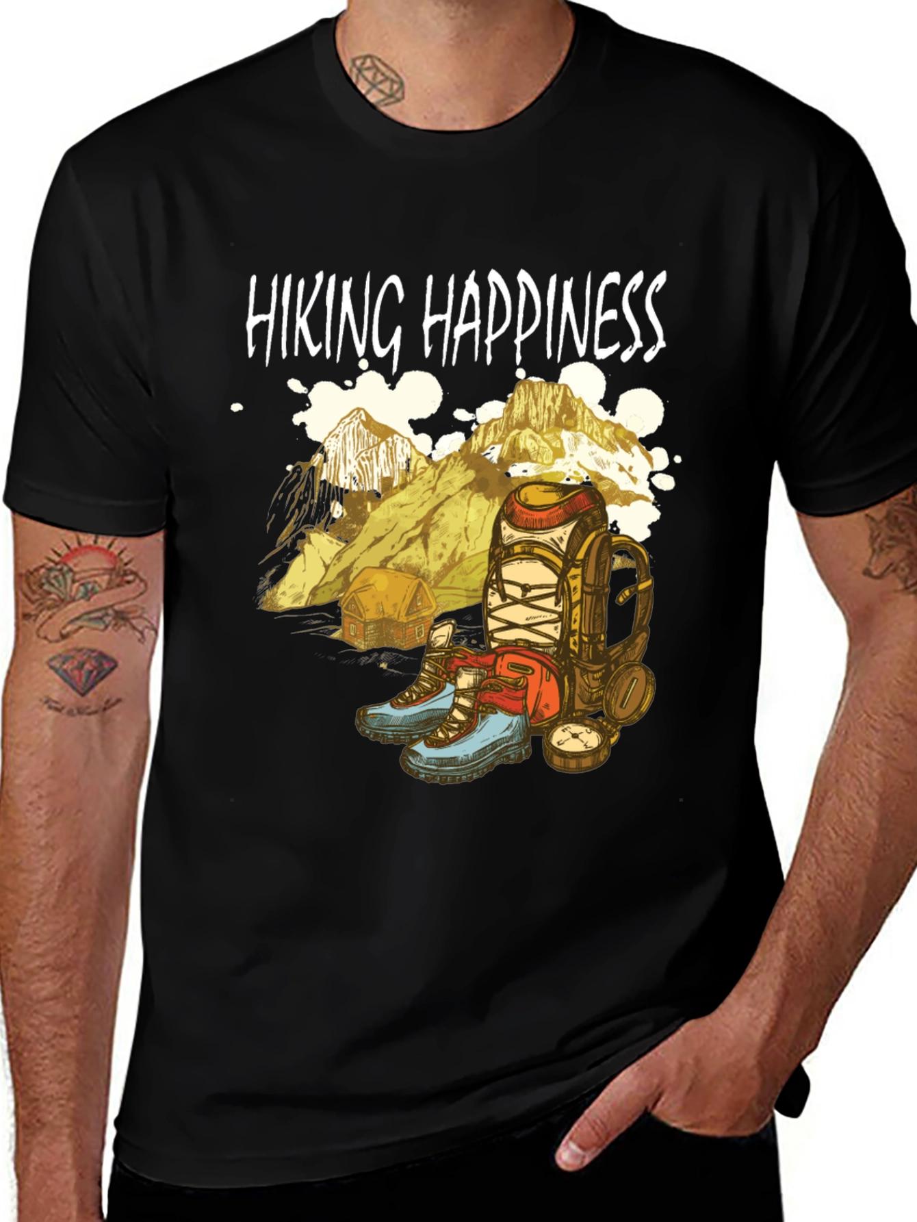 Variant 21 of Hiking Happiness Graphic Tee - Adventure Awaits!