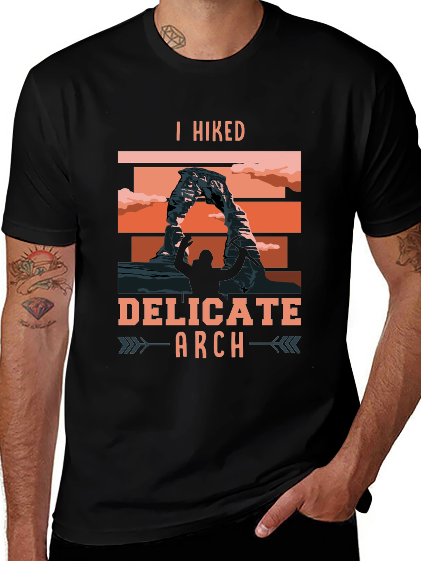 I Hiked Delicate Arch Graphic Tee - Black