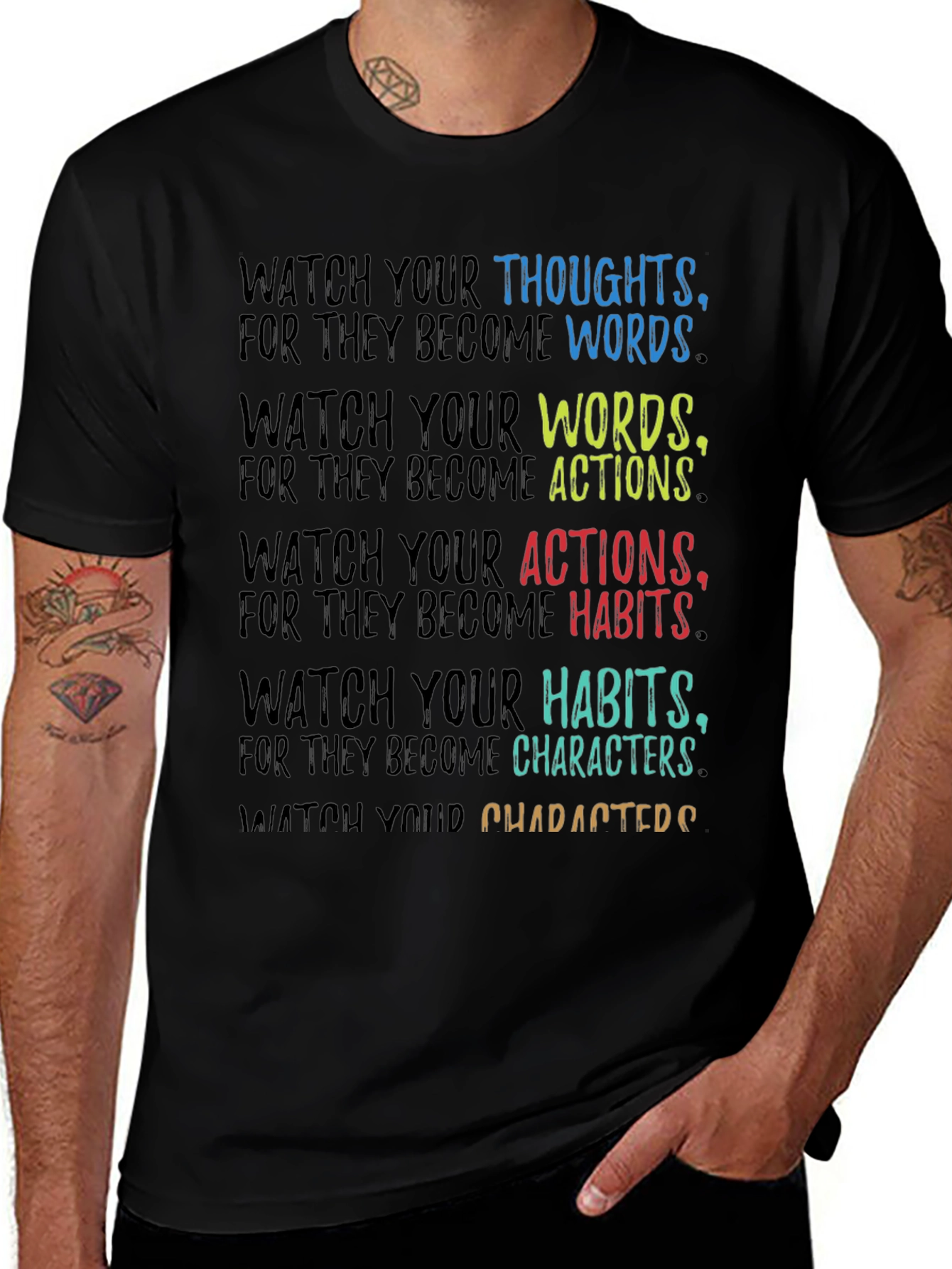 Variant 8 of Inspirational Quote T-Shirt - Watch Your Thoughts