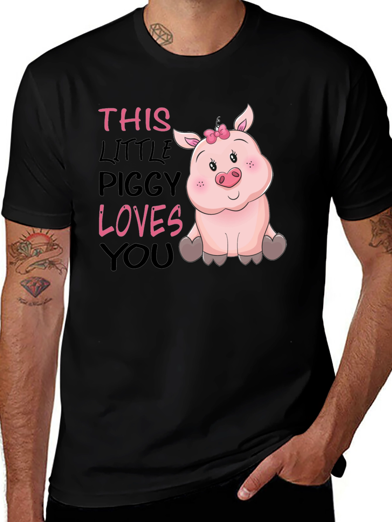 Variant 3 of Cute Piggy Love T-Shirt