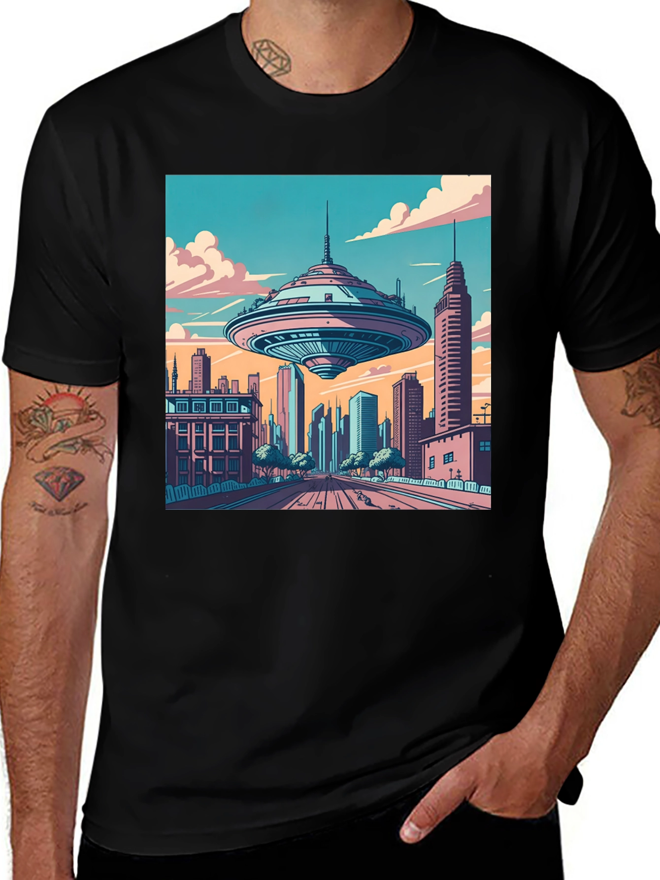Variant 13 of Retro Future City Graphic Tee