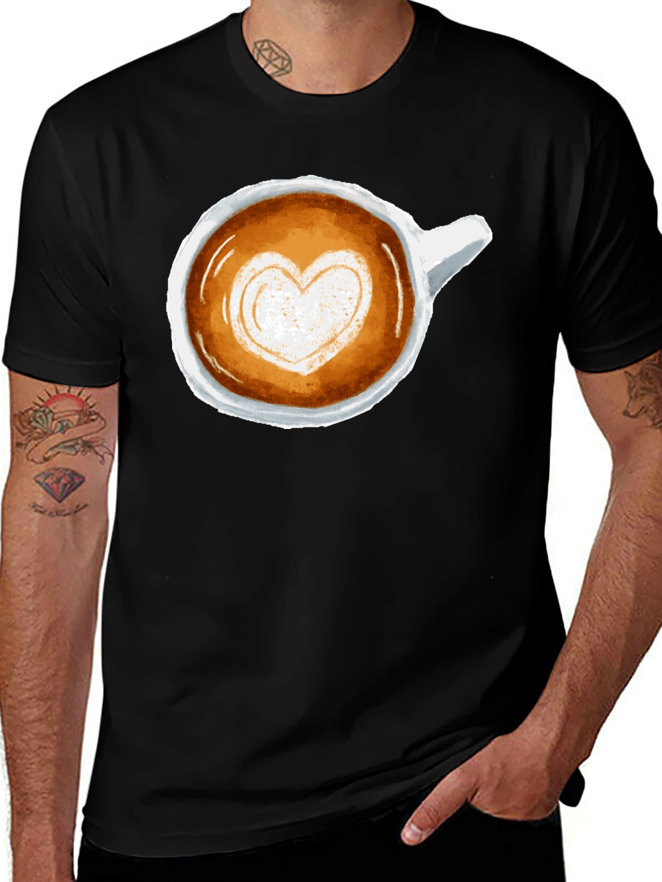 Latte Art Heart Tee - Coffee Lover's T-Shirt