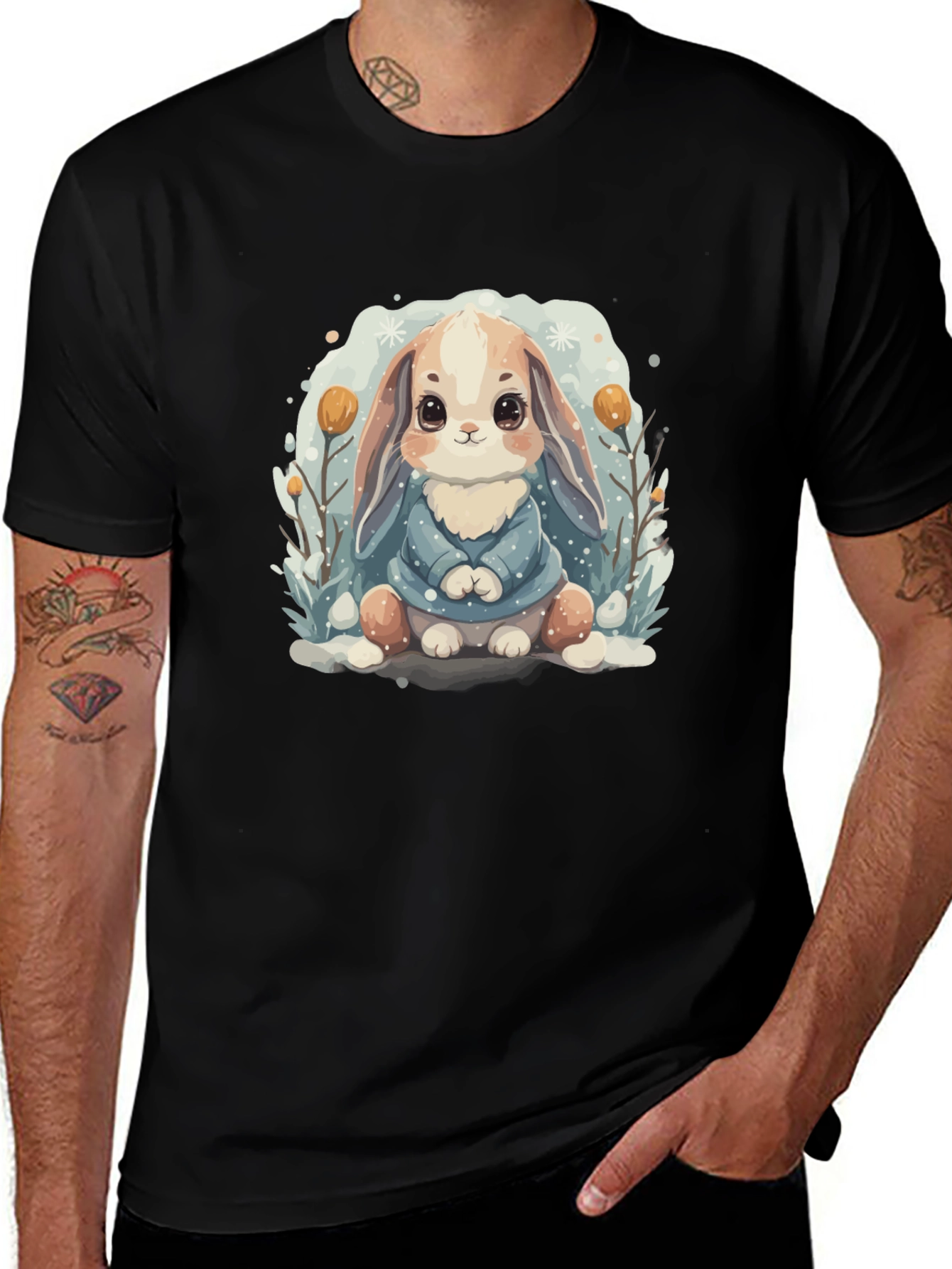 Variant 2 of Cute Bunny Graphic Tee - Soft Cotton Blend