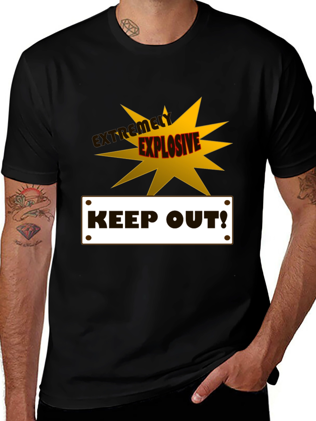 Variant 6 of Extremely Explosive Keep Out! Graphic T-Shirt