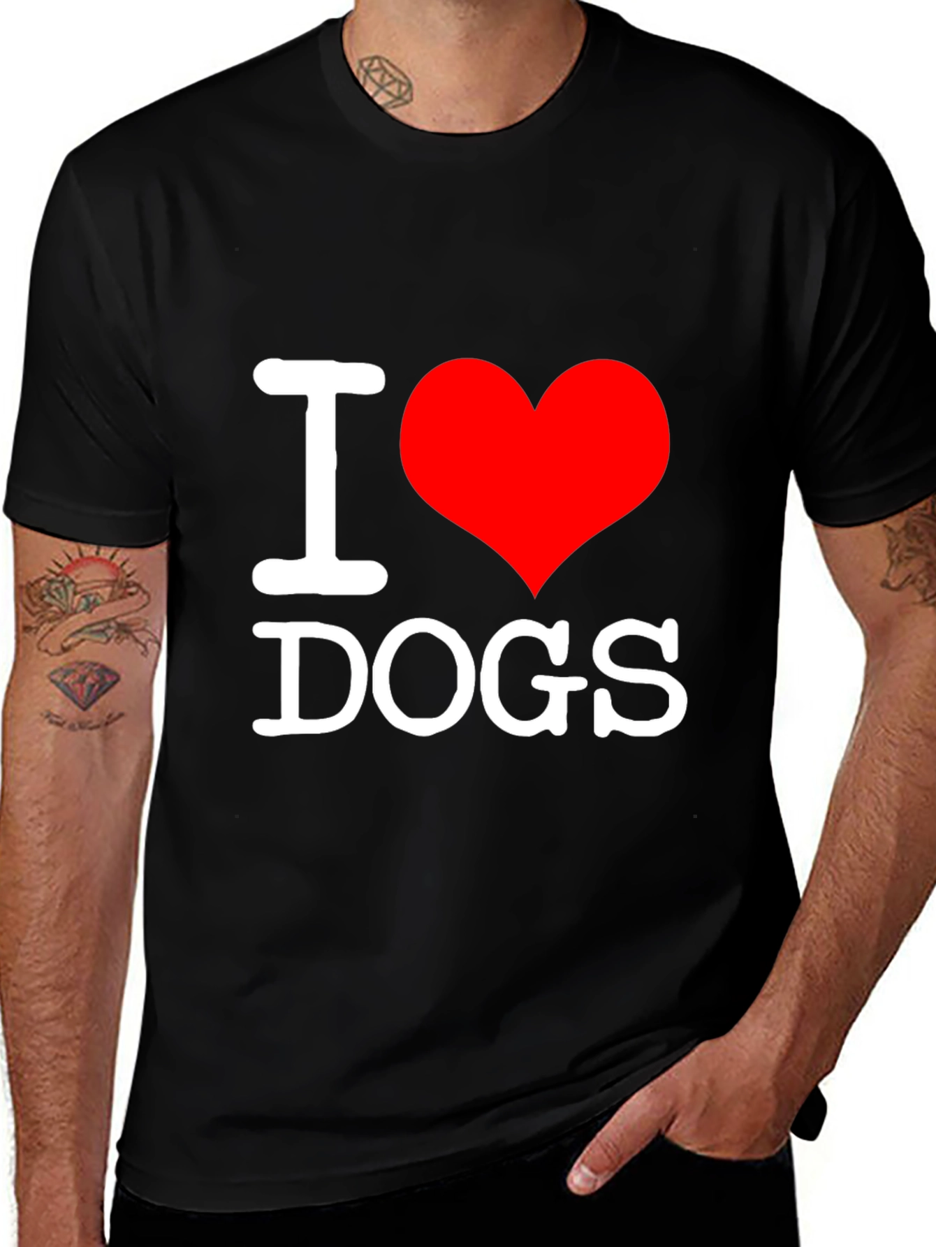 Variant 24 of I Heart Dogs Black T-Shirt