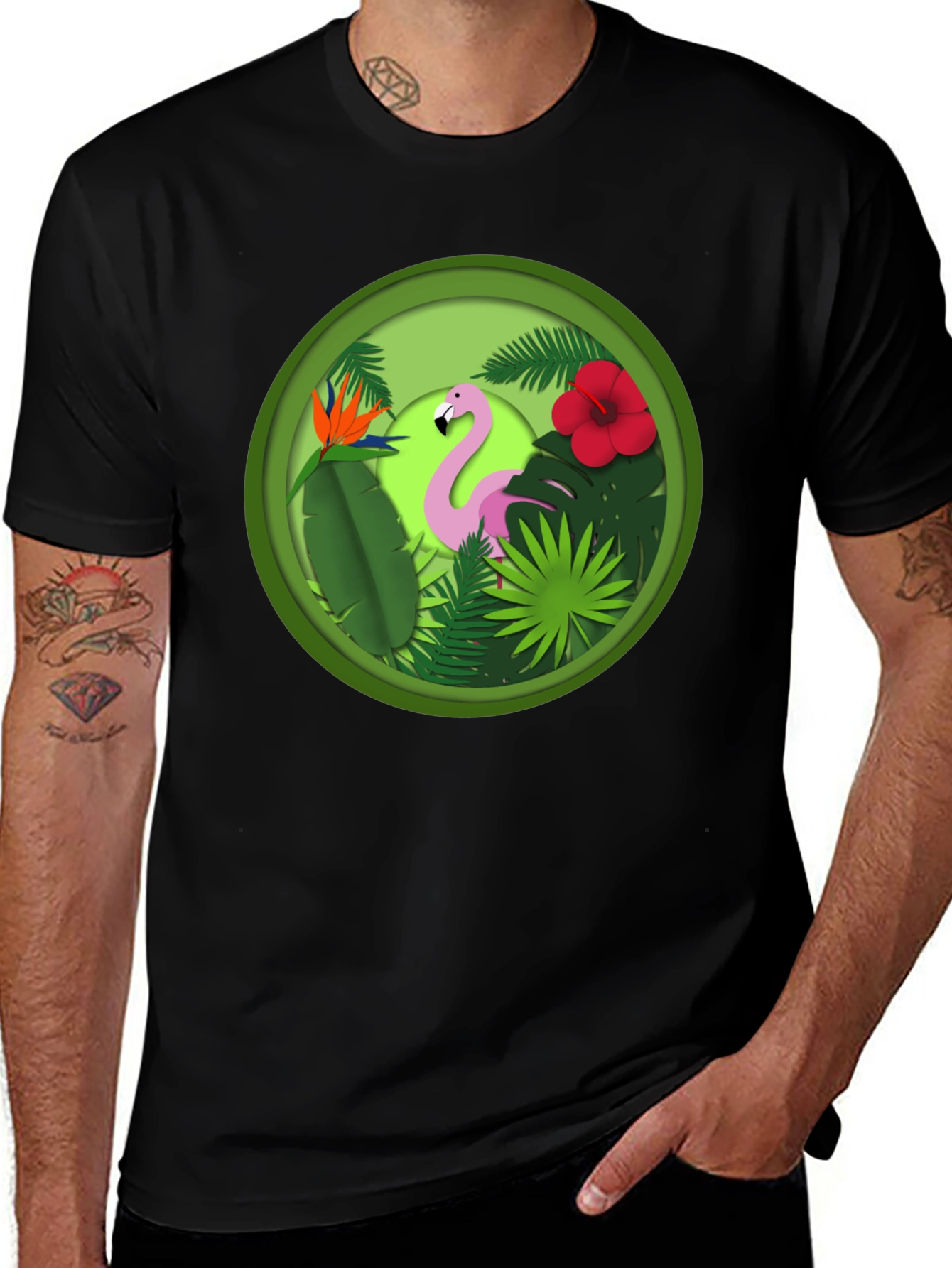 Variant 27 of Tropical Flamingo T-Shirt - Unique Graphic Tee