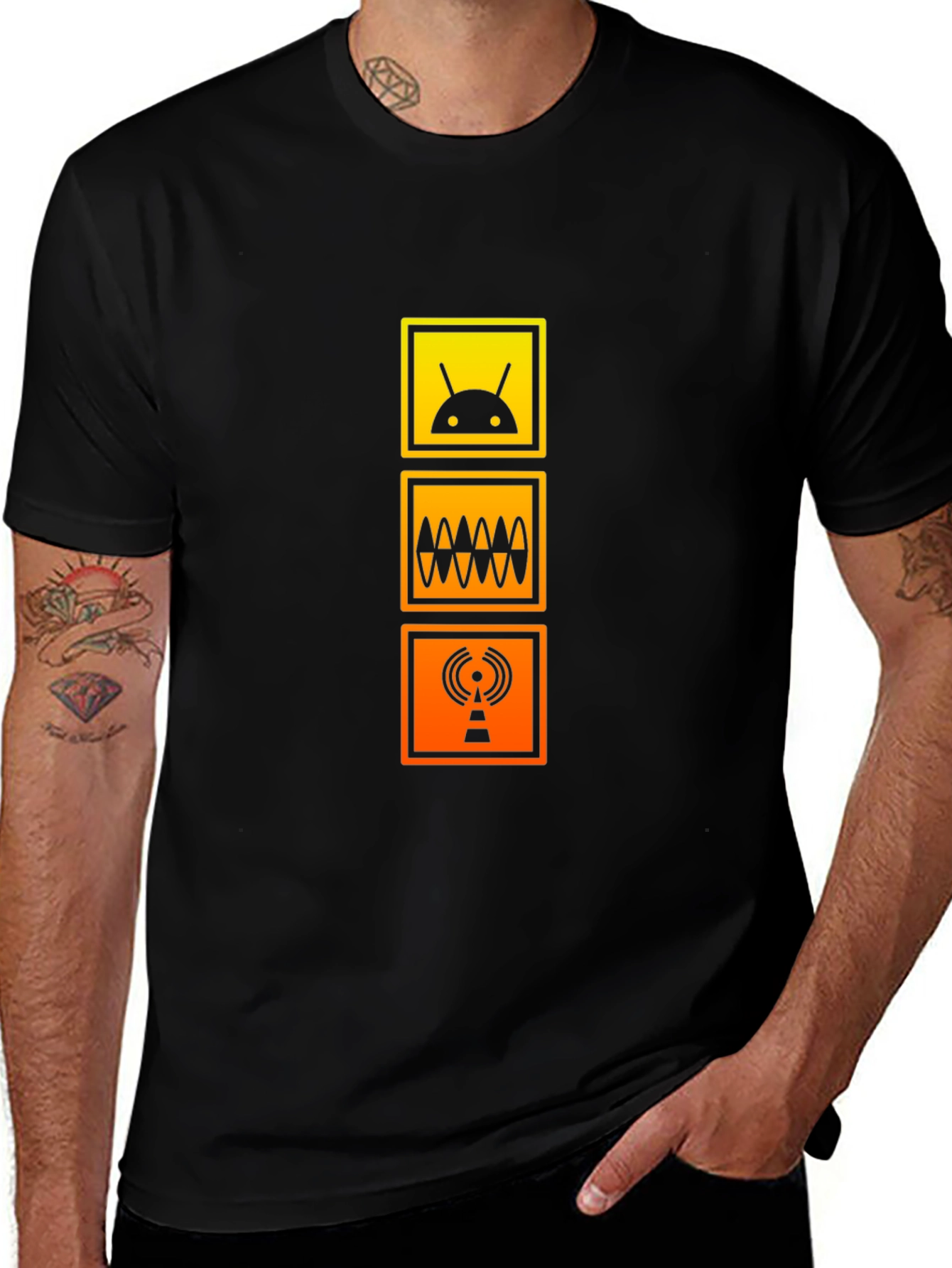 Geek Chic Graphic Tee - Android, Wave, Radio