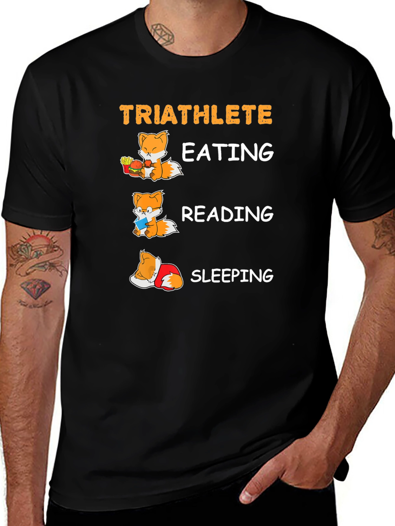 Triathlete Fox T-Shirt - Eat, Read, Sleep, Repeat