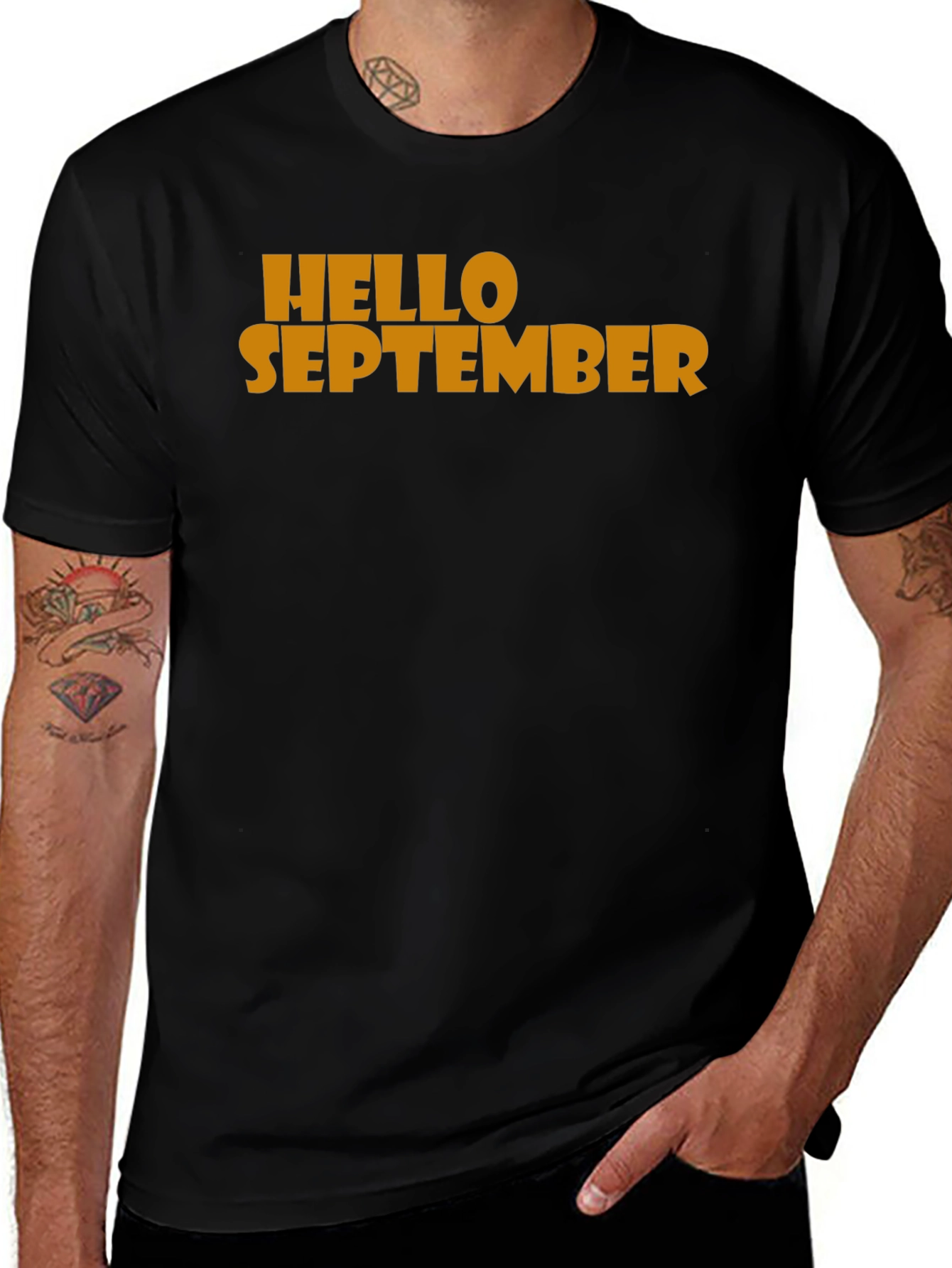 Hello September Graphic Tee - Mens Black T-Shirt