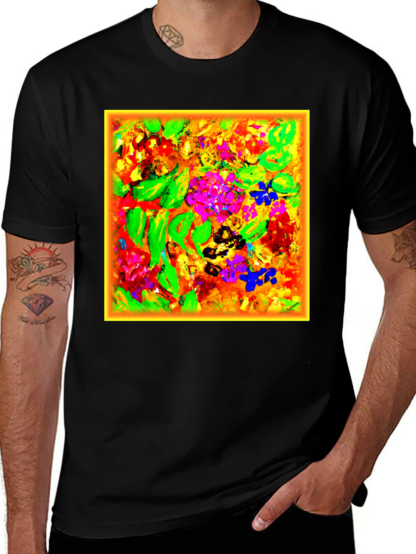 Abstract Floral Art Graphic Tee