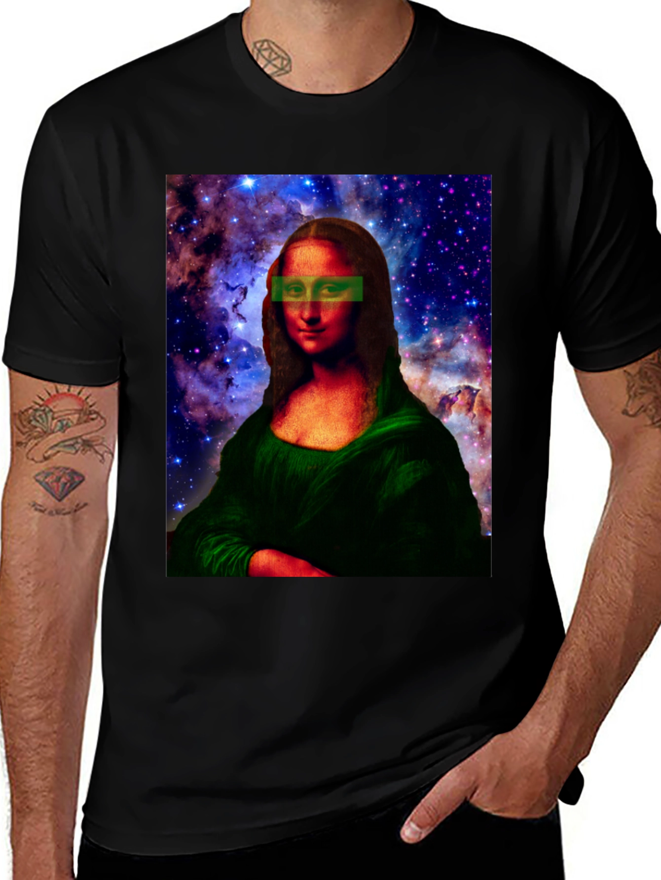 Variant 21 of Mona Lisa Galaxy T-Shirt - Artistic Graphic Tee