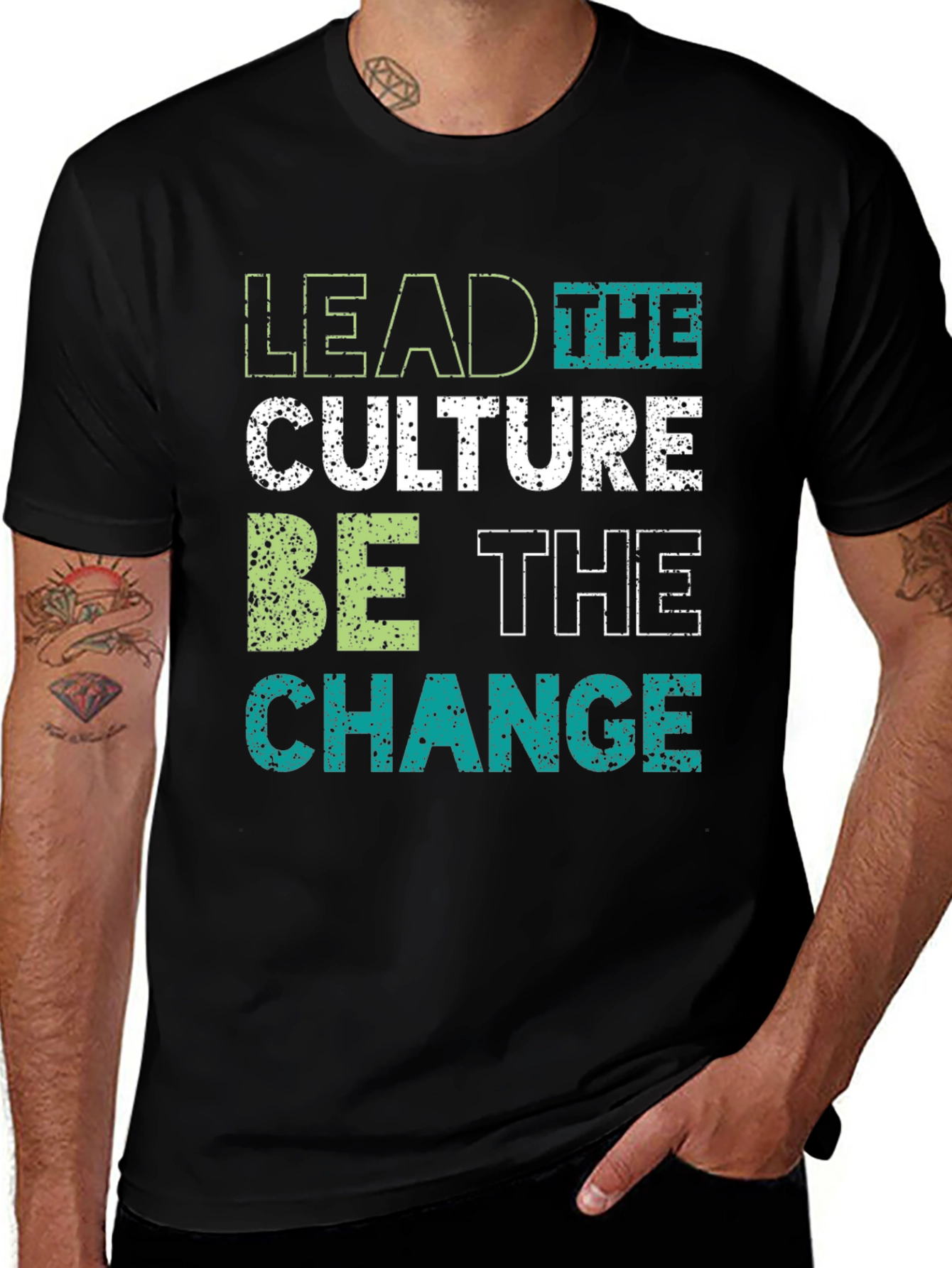 Variant 29 of Lead The Culture T-Shirt - Be the Change Black Tee