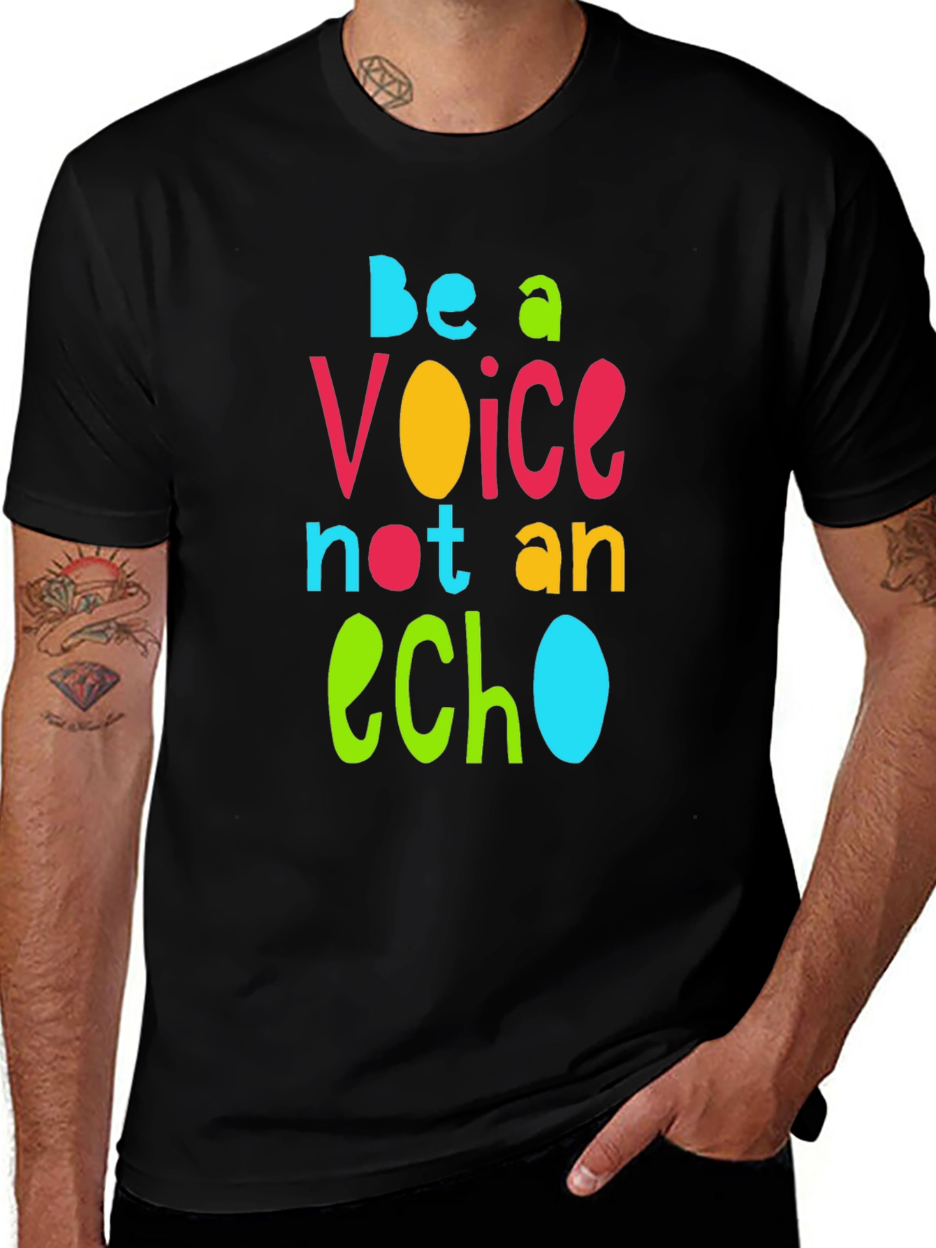 Variant 27 of Be a Voice Not an Echo Graphic Tee - Black