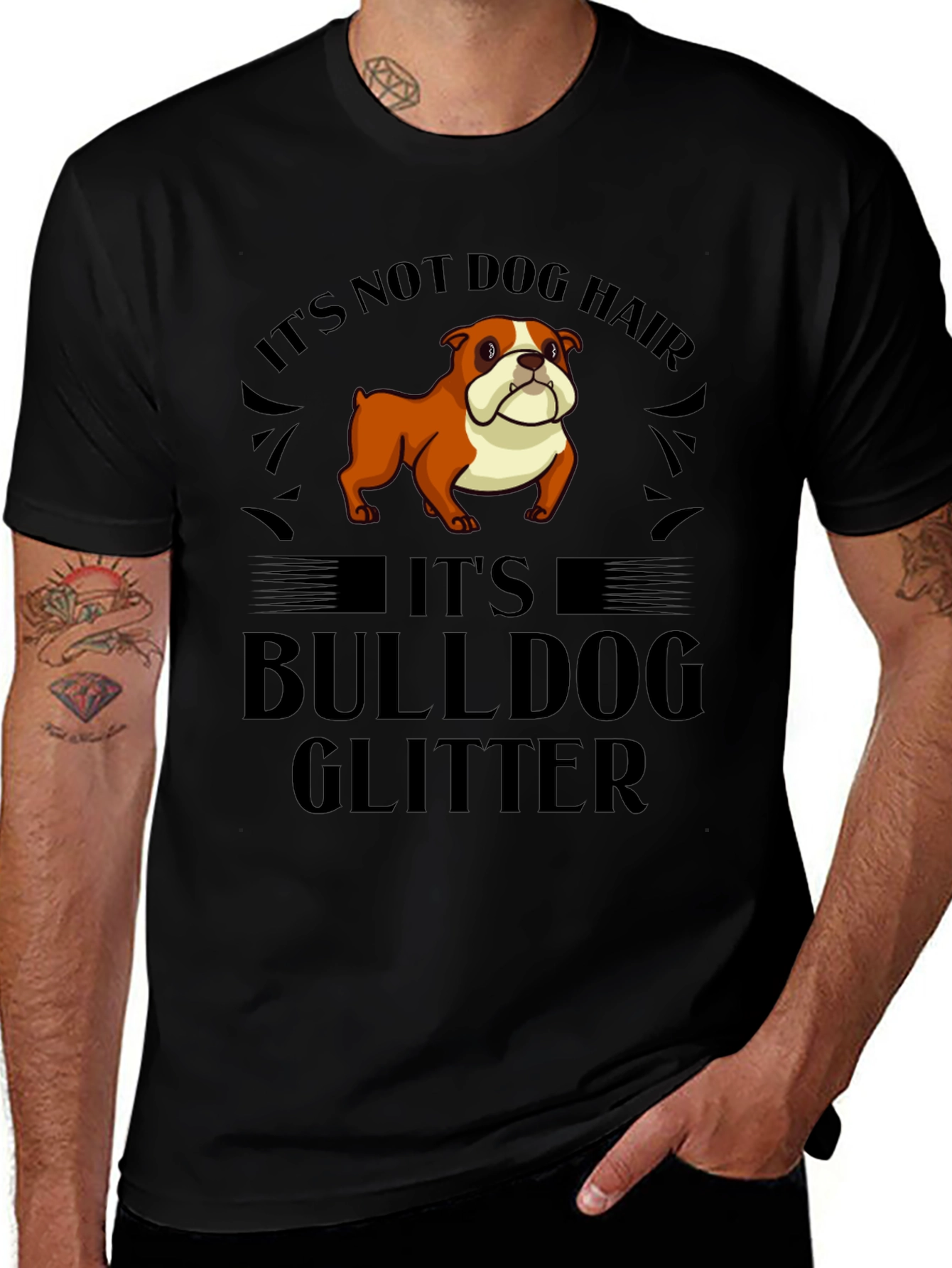 Variant 13 of Bulldog Glitter T-Shirt - Funny Dog Lover Tee