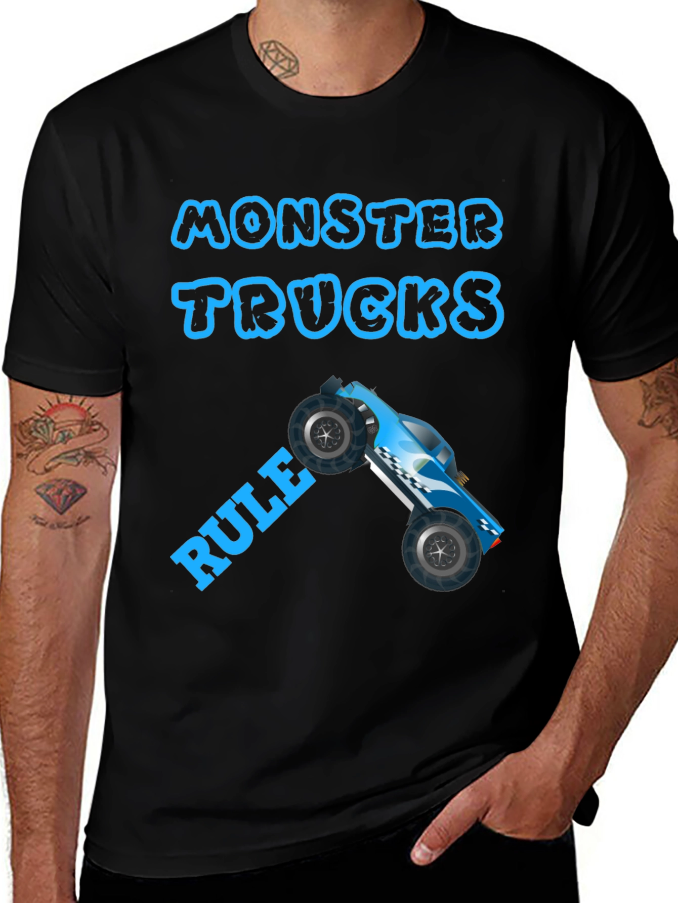 Monster Trucks Rule Graphic Tee - Black