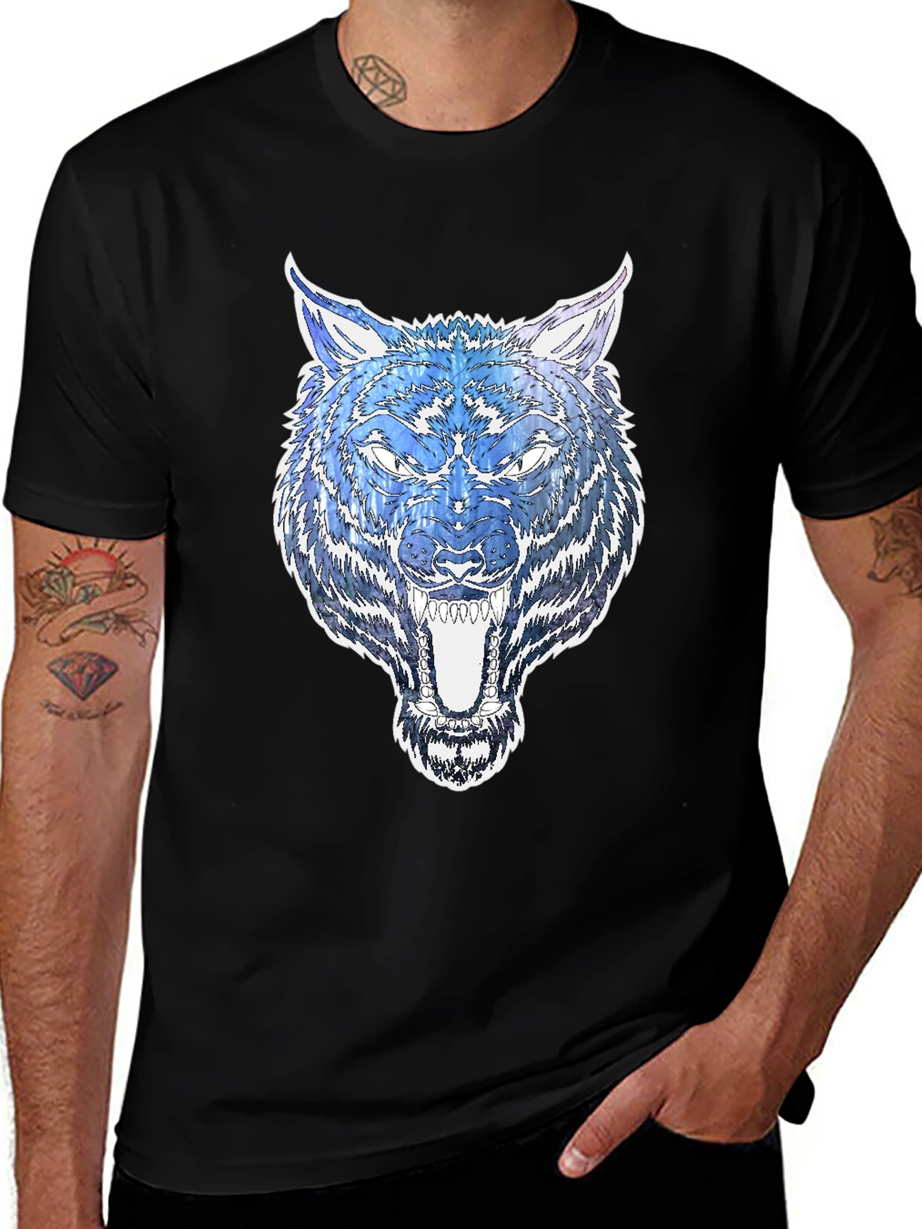 Variant 20 of Black Wolf Graphic Tee - Bold & Stylish