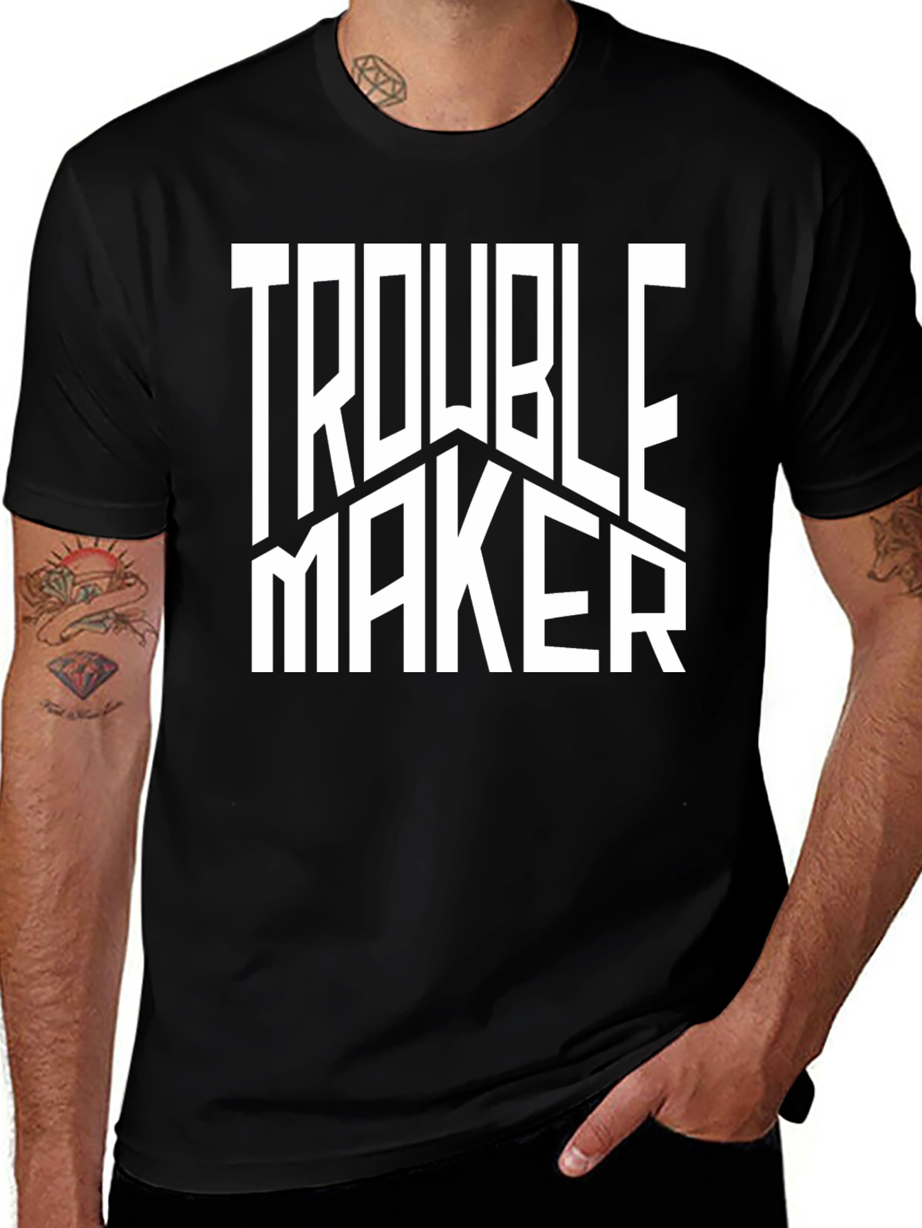 Variant 17 of Trouble Maker Graphic Tee - Bold Statement Shirt