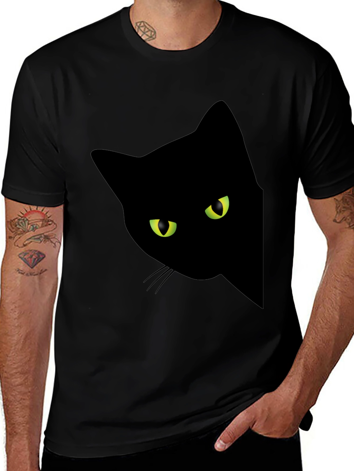 Variant 12 of Black Cat Peekaboo Graphic Tee