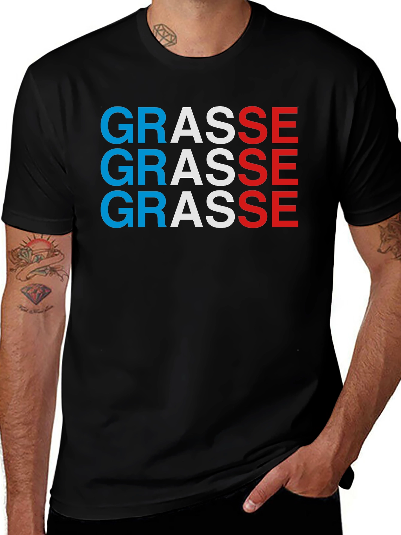 Variant 25 of GRASSE Word Art T-Shirt - Stylish Graphic Tee