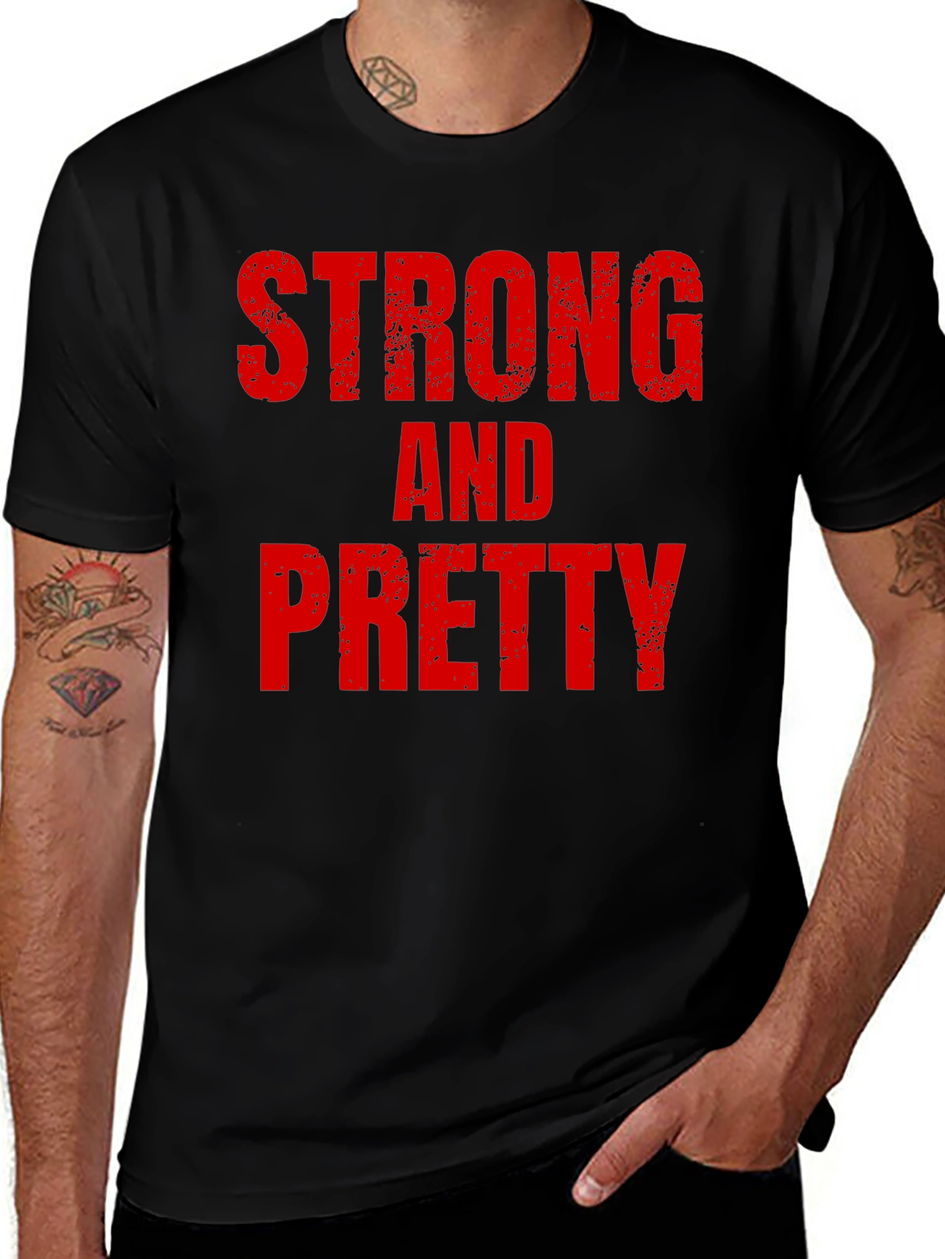 Variant 4 of Strong and Pretty T-Shirt, Bold Graphic Tee, Fitness Apparel